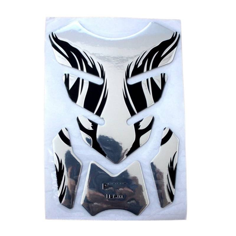 Kraftstofftankpad Gas Fishbone Aufkleber Auto Motorrad Tankpad Tankpad Schutz Für Motorrad Fishbone Abdeckung Zubehör Abdeckung Aufkleber(Silver) von ForgUe