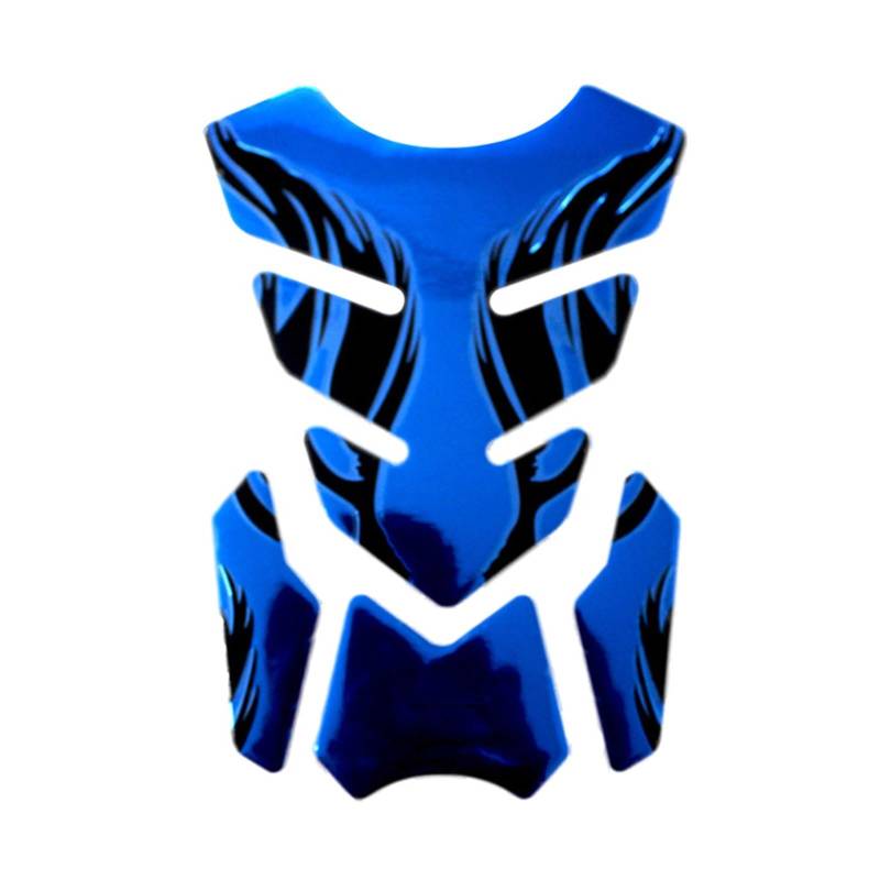Kraftstofftankpad Gas Für Aufkleber Fishbone Tankpad Aufkleber Öl Gas Schutzabdeckung Dekoration Flamme Motorradzubehör Abdeckung Aufkleber(Blue) von ForgUe