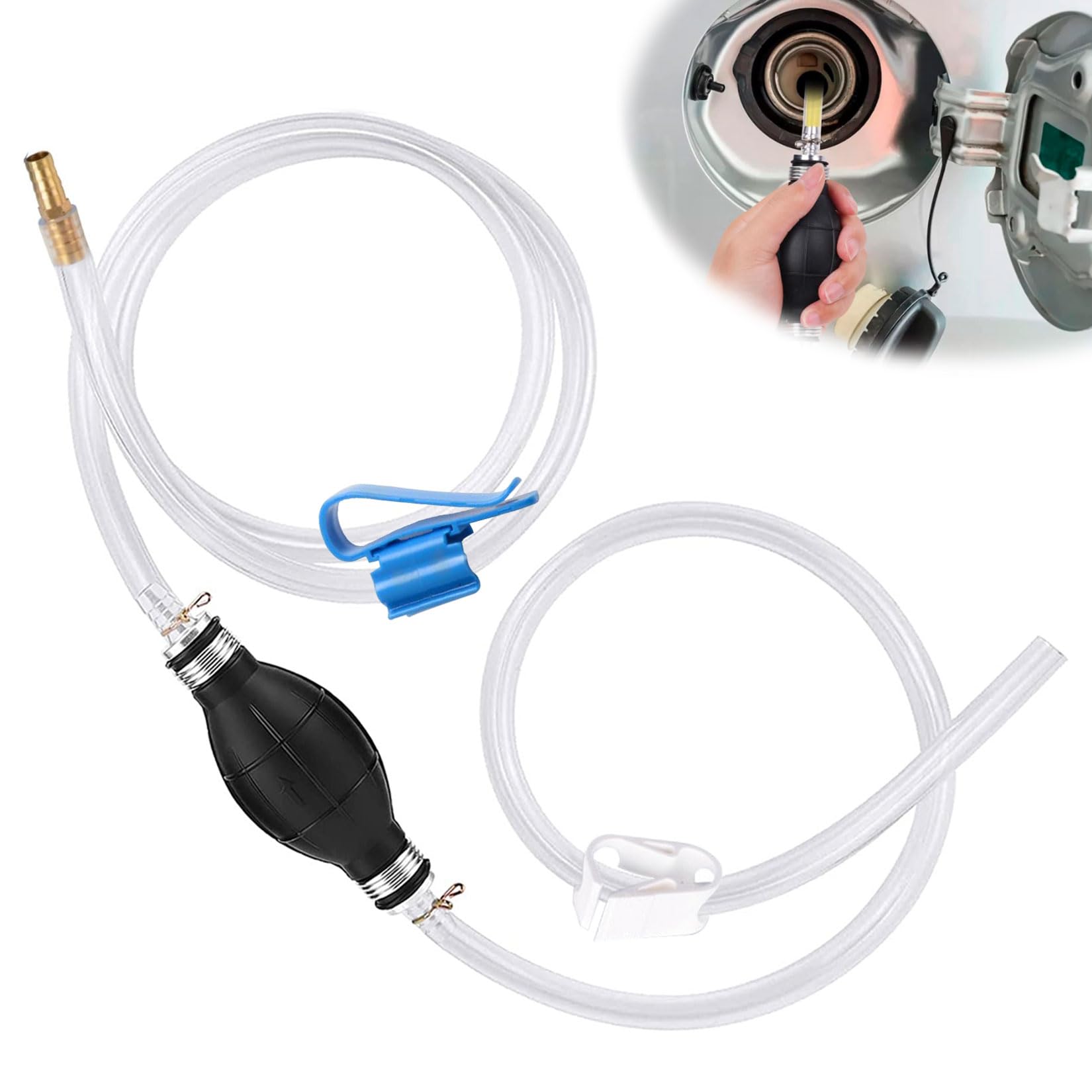 Forhandy Benzinpumpe, 8 mm Handpumpe Wasser Tragbare Kraftstoffpumpe Absaugpumpe Umfüllpumpe Handpumpe Benzin mit 2 m Schlauch Siphonpumpe für Benzin Diesel Kraftstoffe zum Auto/Boot/Kart/Motorrad Forhandy Benzinpumpe, 8 mm Handpumpe Wasser Tragbare Kraftstoffpumpe Absaugpumpe Umfüllpumpe Handpumpe Benzin mit 2 m Schlauch Siphonpumpe für Benzin Diesel Kraftstoffe zum Auto/Boot/Kart/Motorrad von Forhandy