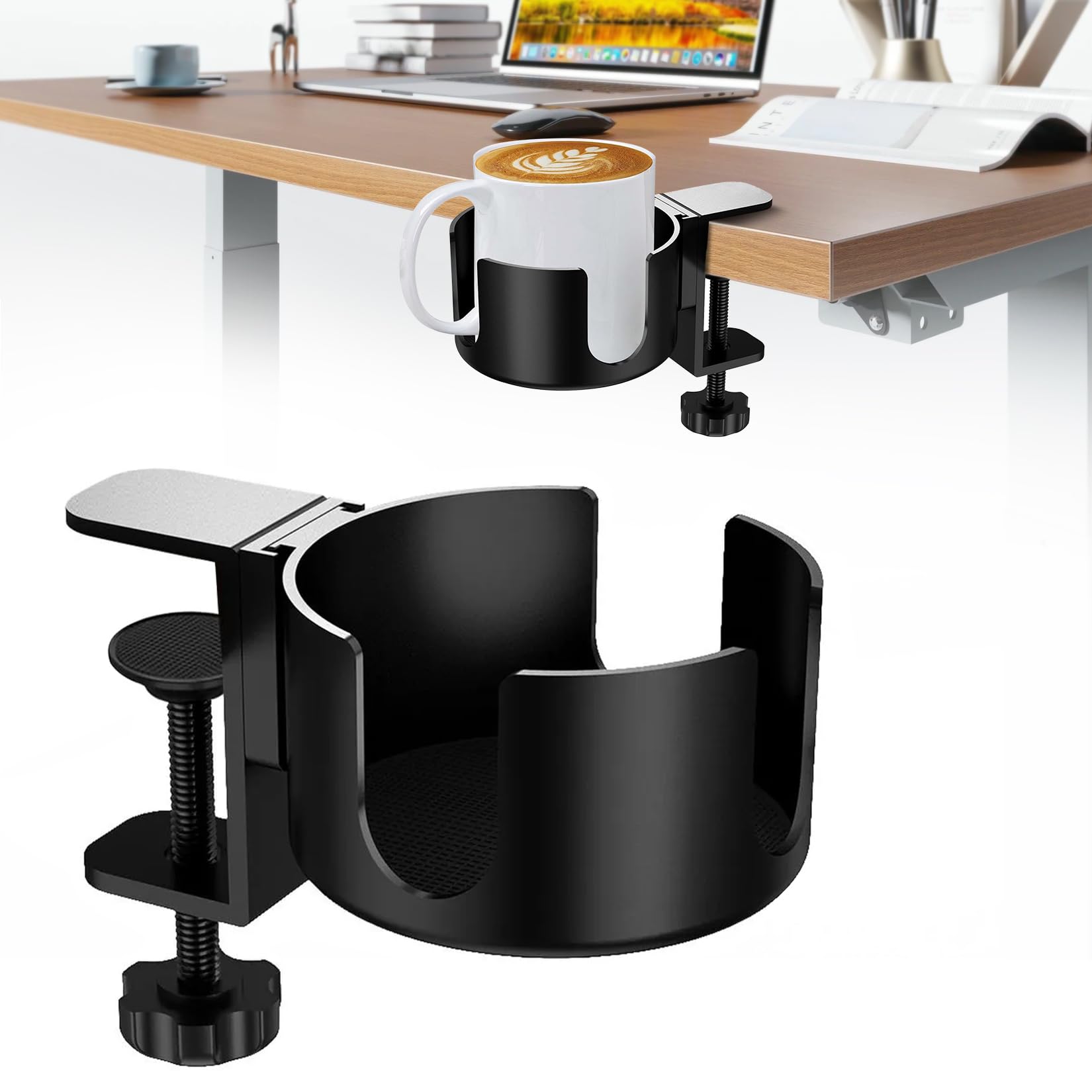 Forhandy Becherhalter Getränkehalter Schreibtisch, Einstellbar Schreibtisch Flaschenhalter Cup Holder Becherhalter Anti Verschütten Getränkehalter Clip für Wasser, Getränke, Kaffeetasse Forhandy Becherhalter Getränkehalter Schreibtisch, Einstellbar Schreibtisch Flaschenhalter Cup Holder Becherhalter Anti Verschütten Getränkehalter Clip für Wasser, Getränke, Kaffeetasse von Forhandy