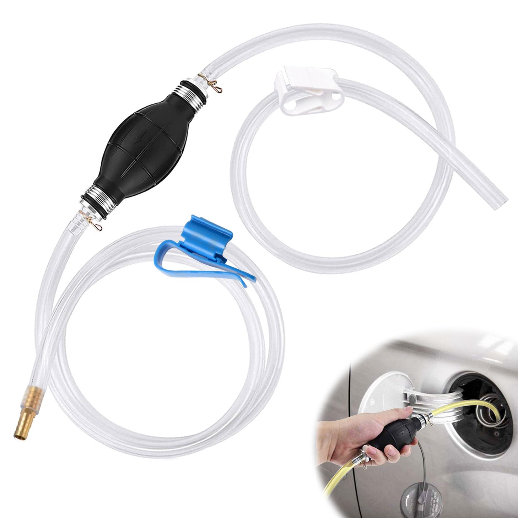 Forhandy Benzinpumpe, Tragbare Handpumpe Benzin 8 mm Umfüllpumpe mit 2 m Schlauch Universal Notpumpe Vakuumpumpe Hand Siphonpumpe für Auto/Boot/Kart/Motorrad zum Wasser Benzin Diesel Kraftstoffe Forhandy Benzinpumpe, Tragbare Handpumpe Benzin 8 mm Umfüllpumpe mit 2 m Schlauch Universal Notpumpe Vakuumpumpe Hand Siphonpumpe für Auto/Boot/Kart/Motorrad zum Wasser Benzin Diesel Kraftstoffe von Forhandy