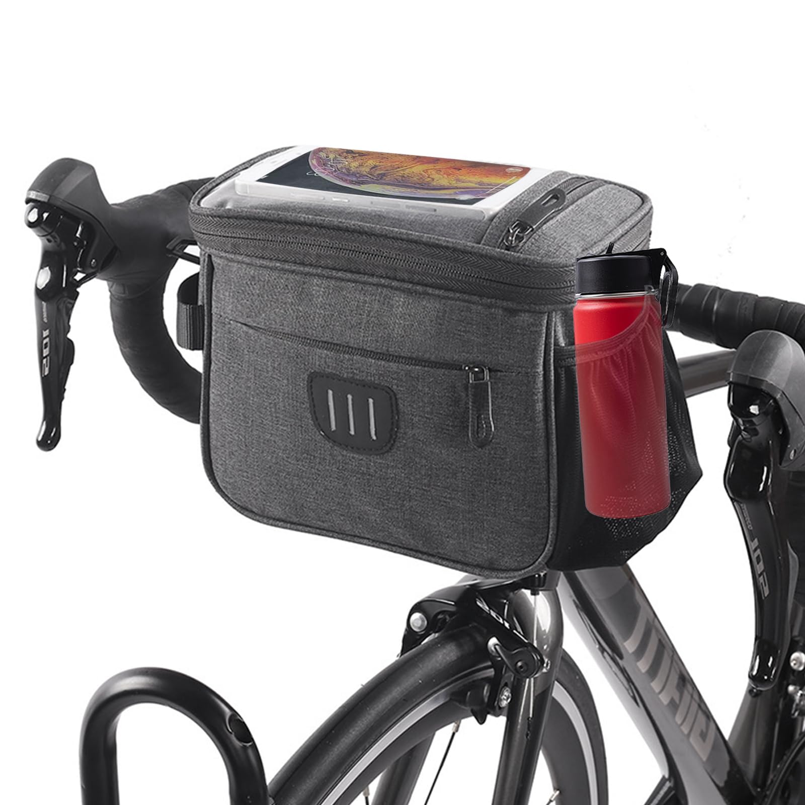 Forhome 5L Fahrradkorb vorne Tasche, Fahrrad Lenkertasche mit Lenkeradapter, Wasserdicht Fahrradtasche Lenker mit ouchscreen Vorne Fahrradtasche und Abnehmbarem Schultergurt für alle Handy von Forhome