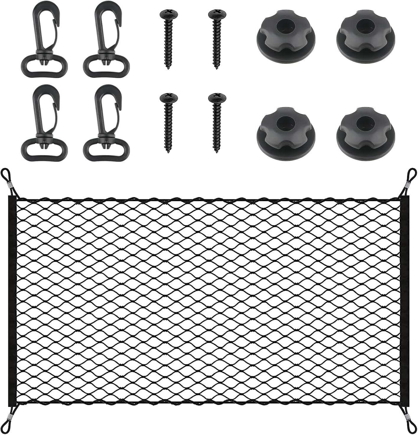 Forhome Kofferraum Gepäcknetz 100x60cm Erstreckt Sich Auf 140x100cm - Mit 4 Karabinern Und 4 ABS Kunststoffschnallen - Super Elastisch Für Die Meisten Autos Forhome Kofferraum Gepäcknetz 100x60cm Erstreckt Sich Auf 140x100cm - Mit 4 Karabinern Und 4 ABS Kunststoffschnallen - Super Elastisch Für Die Meisten Autos von Forhome