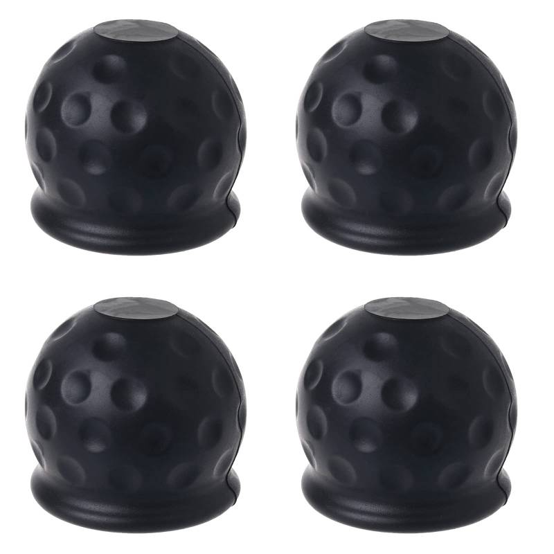 Forlush 4 Stück Anhängerkupplung Kappe, Deichselabdeckung, Praktisch, Schwarz, Gummi für Wohnmobilanhänger von Forlush