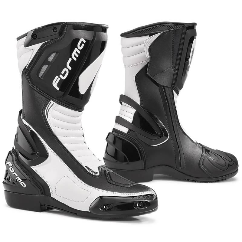 FORMA Stiefel Moto Freccia Eichzulassung CE, Schwarz/Weiß, 43 von FORMA