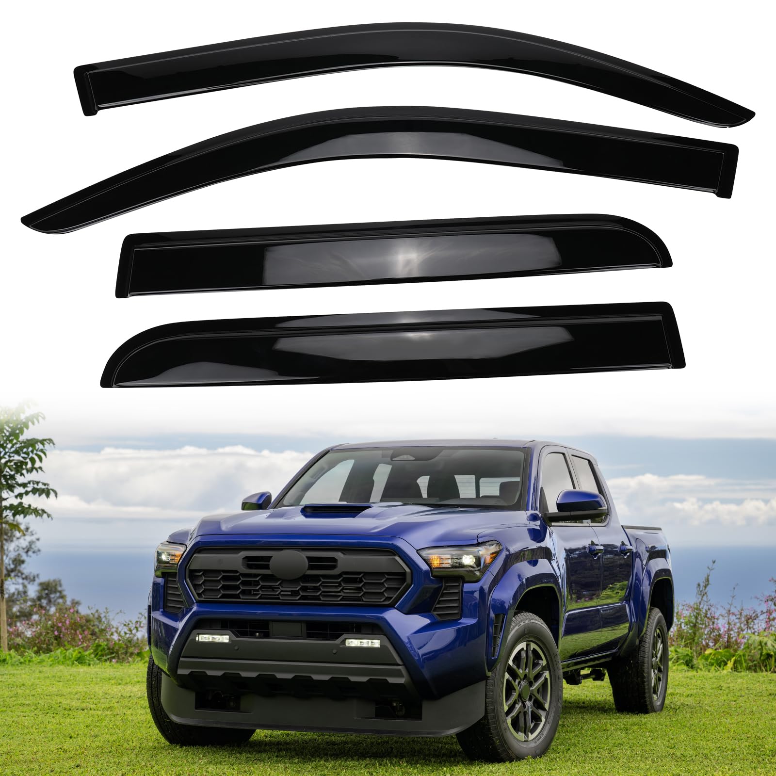FormiPow Fenstervisier Regenschutz für Toyota Tacoma 2024 2025 Fensterabweiser mit Klebeband Wetterschutz Windgeräuschreduzierung Outdoor Zubehör FormiPow Fenstervisier Regenschutz für Toyota Tacoma 2024 2025 Fensterabweiser mit Klebeband Wetterschutz Windgeräuschreduzierung Outdoor Zubehör von FormiPow