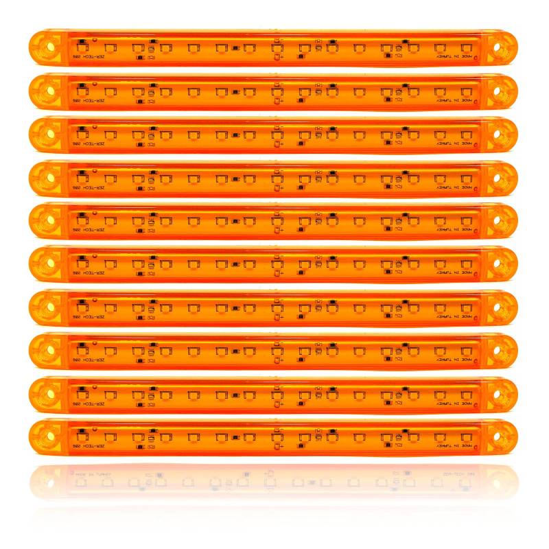 10x 12V 24V 15 SMD LED Seitenmarkierungs-Anzeigen Lichter-Lampe für Auto-LKW-Anhänger LKW PKW Bernstein-Räumungs-Bus Anhänger Pritsche wasserdichtes Gelb von Formplas