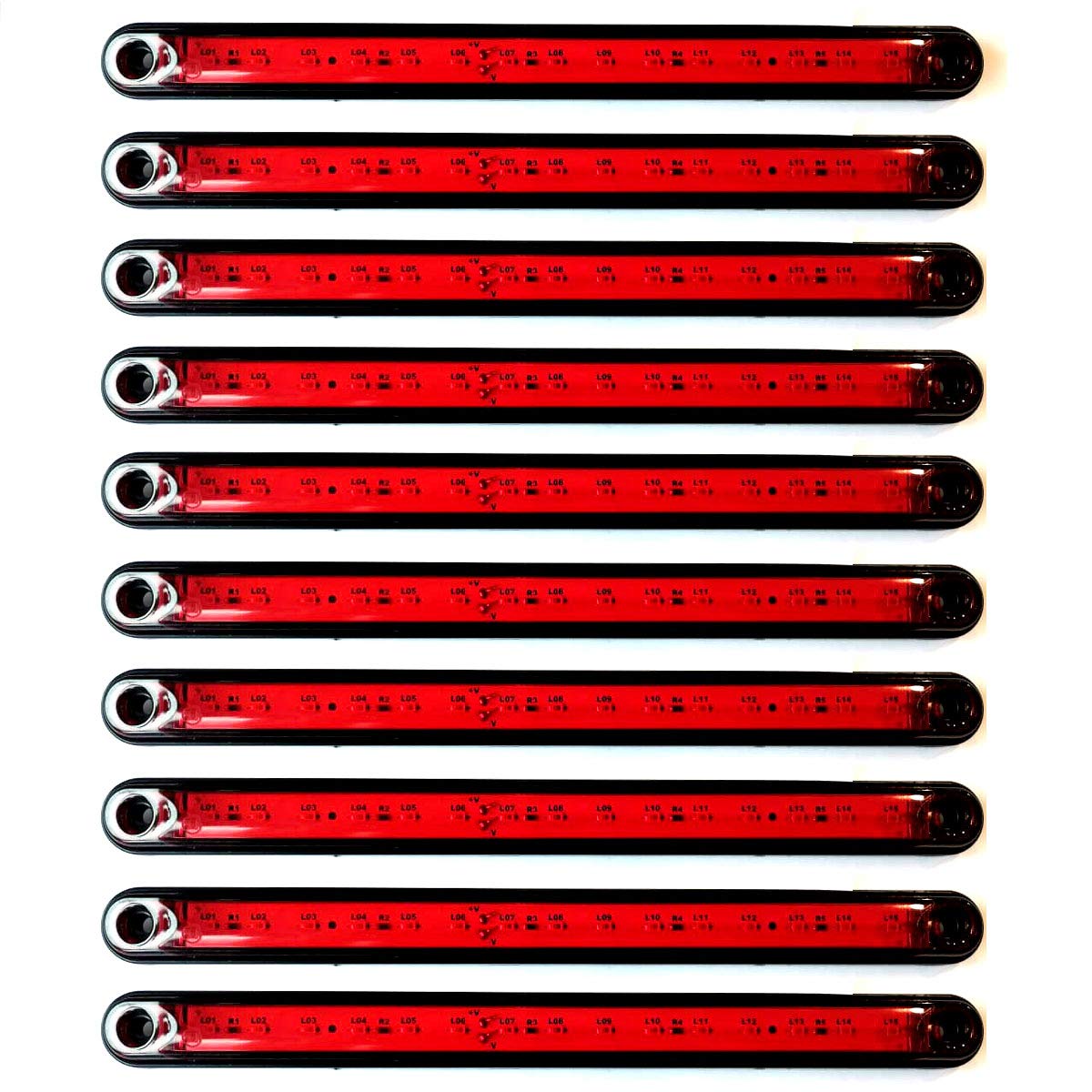 Formplas 10x Rot 15 LED 24V Volt Seitenmarkierung Begrenzungsleuchten Positionsleuchte Markierung LKW PKW Anhänger (10) von Formplas