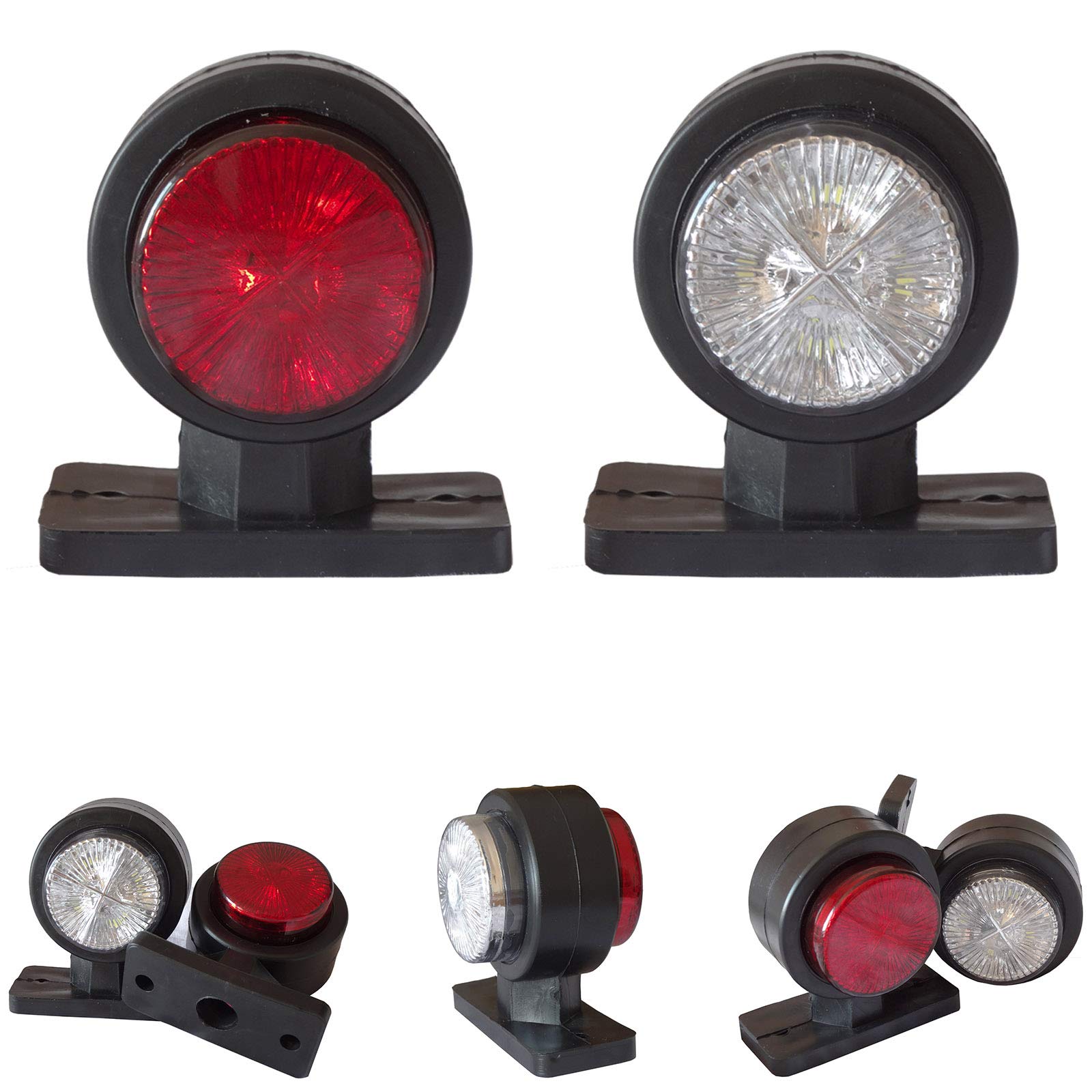 Formplas LED Leuchten, SMD LED Begrenzungsleuchte 12-24V, LED Seitenmarkierungsleuchte 12V, Weiß und Rot, Länge: 80 mm, Befestigungslöchern: 60 mm von Formplas