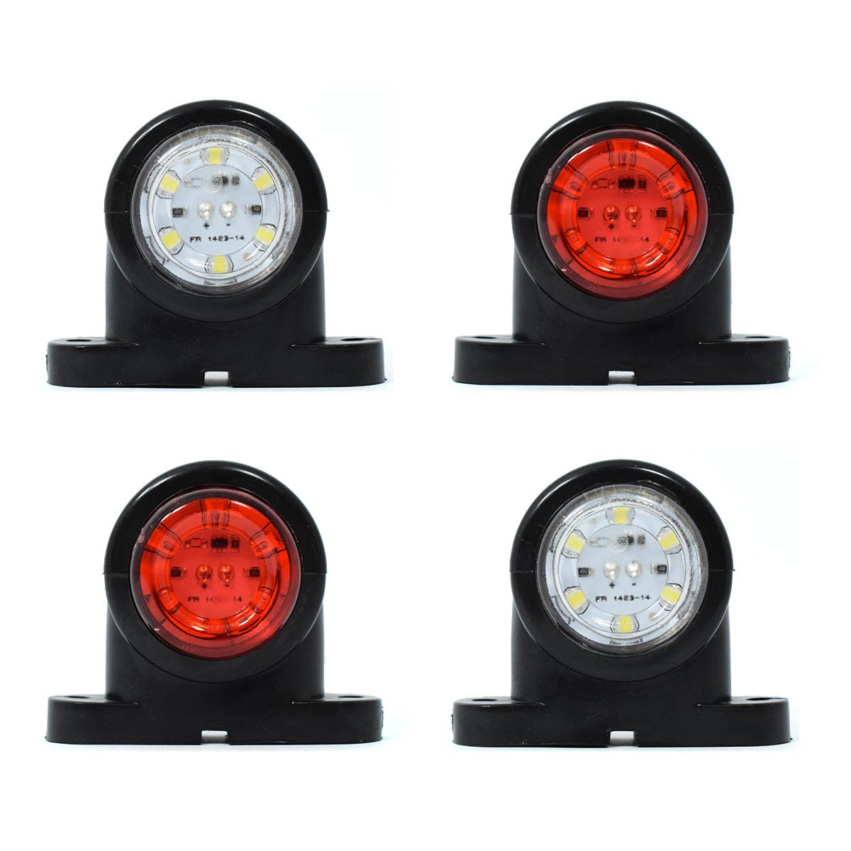 4x 6 LED LKW Begrenzungsleuchten 12/24V Positionsleuchten Seitenmarkierungsleuchten Anhänger Rot Weiß von Formplas
