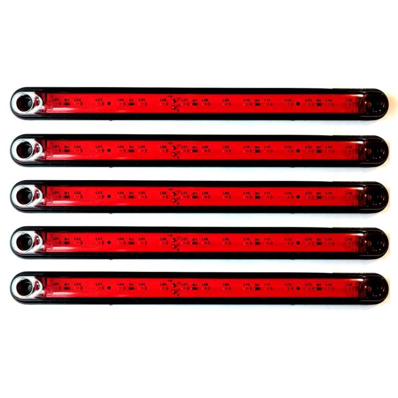 Formplas 5x Rot 15 LED 24V Volt Seitenmarkierung Begrenzungsleuchten Positionsleuchte Markierung LKW PKW Anhänger (5) von Formplas