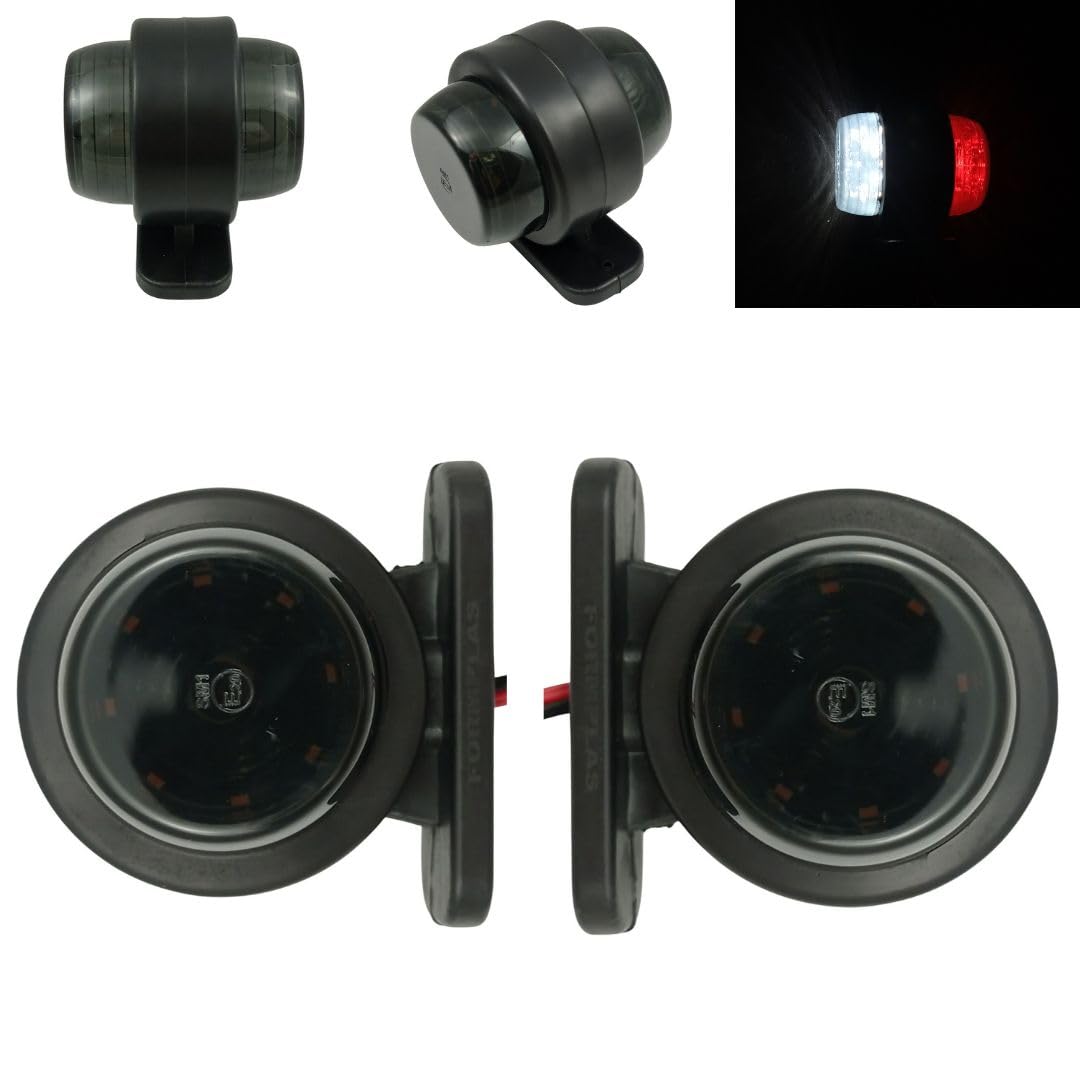Formplas 2 x LED Weiß Rot Begrenzungsleuchten Lampe Positionsleuchten LKW PKW Anhänger 12V 24V Geräuchertes Schwarzes Glas Formplas 2 x LED Weiß Rot Begrenzungsleuchten Lampe Positionsleuchten LKW PKW Anhänger 12V 24V Geräuchertes Schwarzes Glas von Formplas
