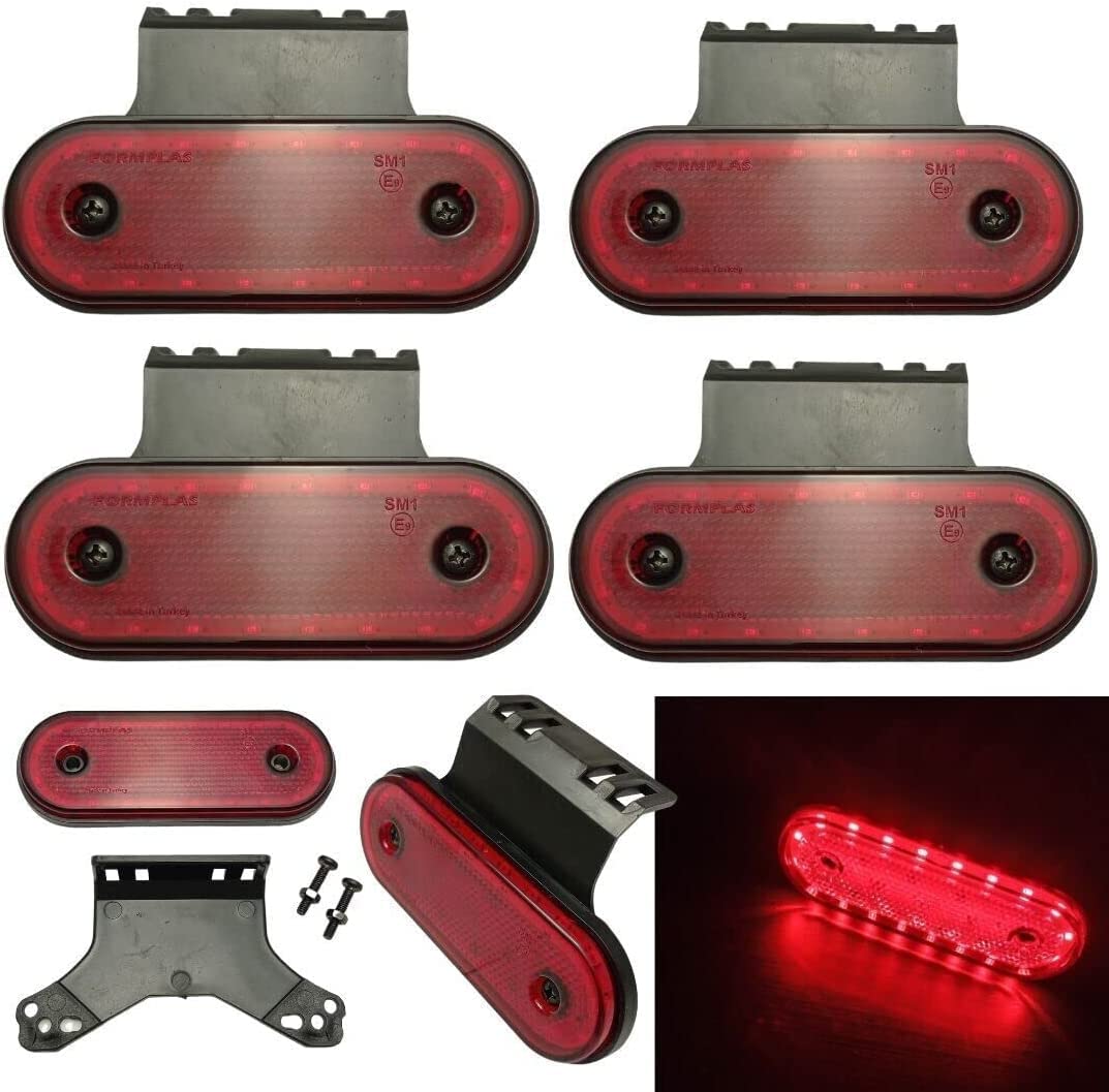 Formplas 4 x LED Begrenzungsleuchten 12v 24volt Positionsleuchten Anhänger LKW PKW Wohnmobil Wohnmobil Rot E9 Formplas 4 x LED Begrenzungsleuchten 12v 24volt Positionsleuchten Anhänger LKW PKW Wohnmobil Wohnmobil Rot E9 von Formplas