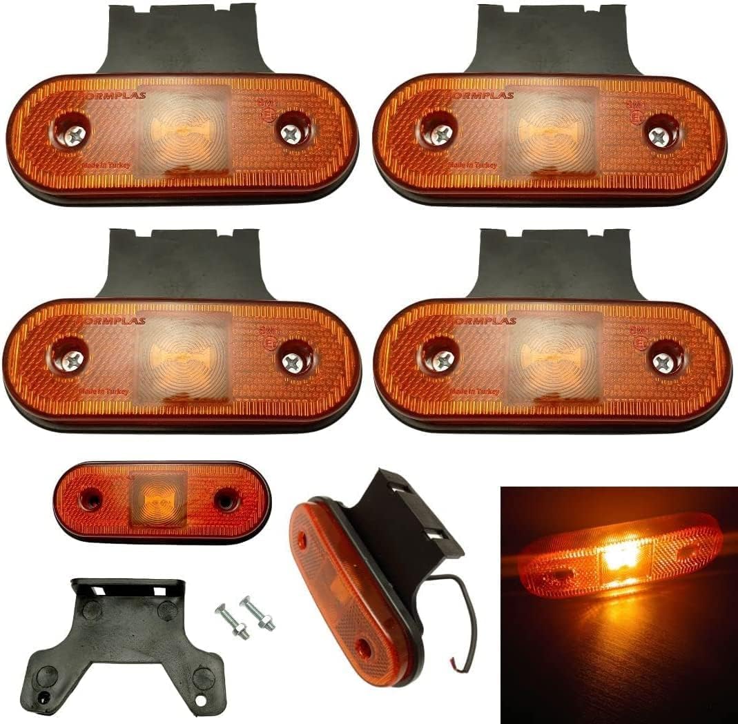 Formplas 4 x LED Begrenzungsleuchten Positionsleuchten Seitenleuchten Orange Gelb Bernstein LKW PKW Wohnmobil Wohnwagen 12v 24v von Formplas