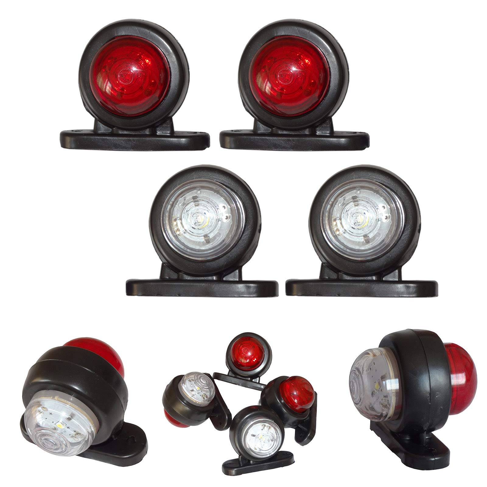 Formplas LED Leuchten 4-Stück-Set: Positionsleuchten LED, Geeignet für LKW, Anhänger, Busse, Transporter, Paar Mini Begrenzungsleuchten in Rot und Weiß, Anhänger Beleuchtung Set LED Formplas LED Leuchten 4-Stück-Set: Positionsleuchten LED, Geeignet für LKW, Anhänger, Busse, Transporter, Paar Mini Begrenzungsleuchten in Rot und Weiß, Anhänger Beleuchtung Set LED von Formplas