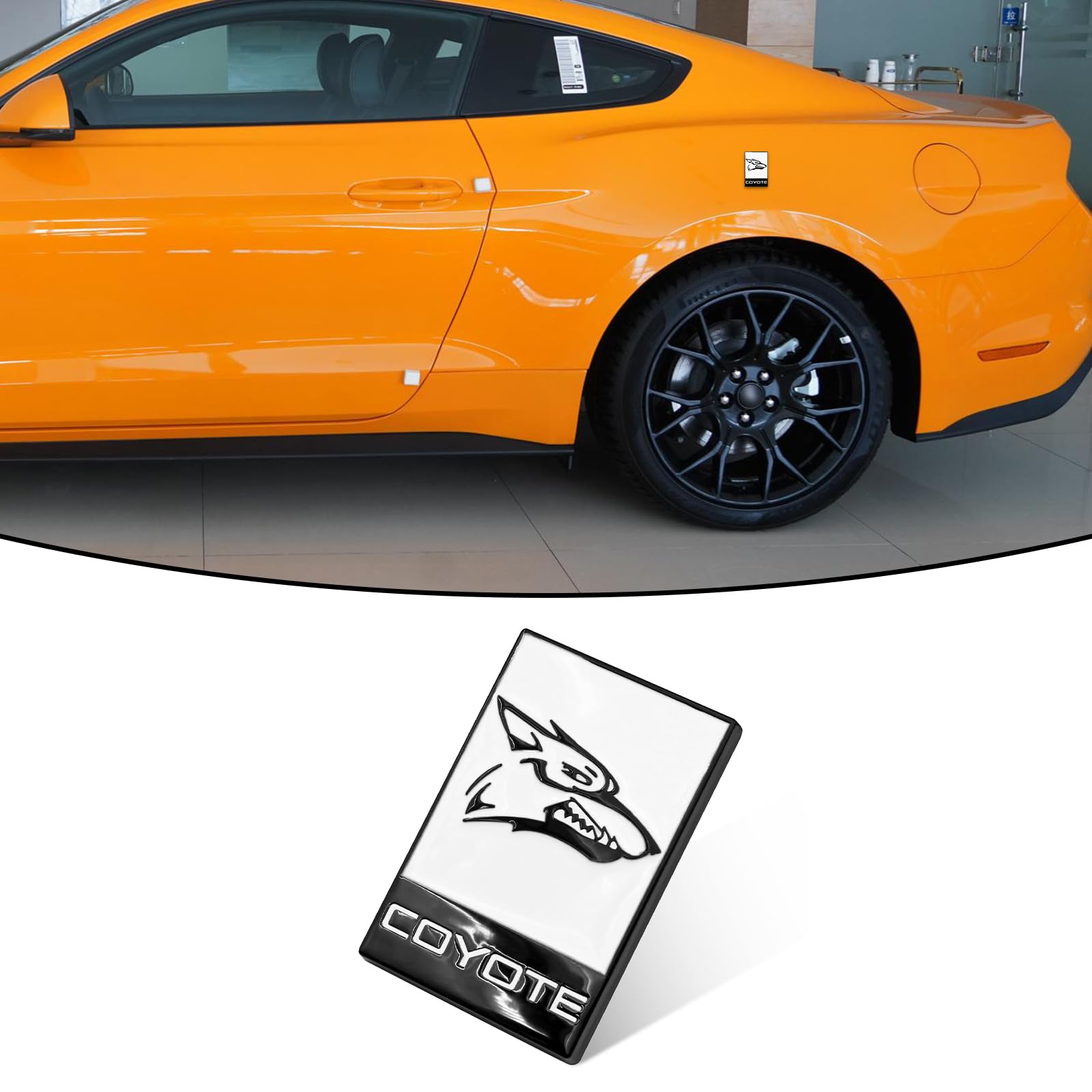 1 x Coyote Head Logo Fit für Auto Karosserie Kotflügel Seite oder Heckkoffer-Emblem Abzeichen Aufkleber (weiß) von Forten Kingdom