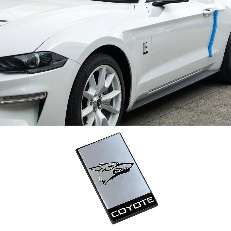 Forten Kingdom 1 x Coyote Head Logo passend für Karosserie, Kotflügel, Seite oder Heck, Metall-Emblem, Aufkleber, Außenzubehör (silberfarben) von Forten Kingdom