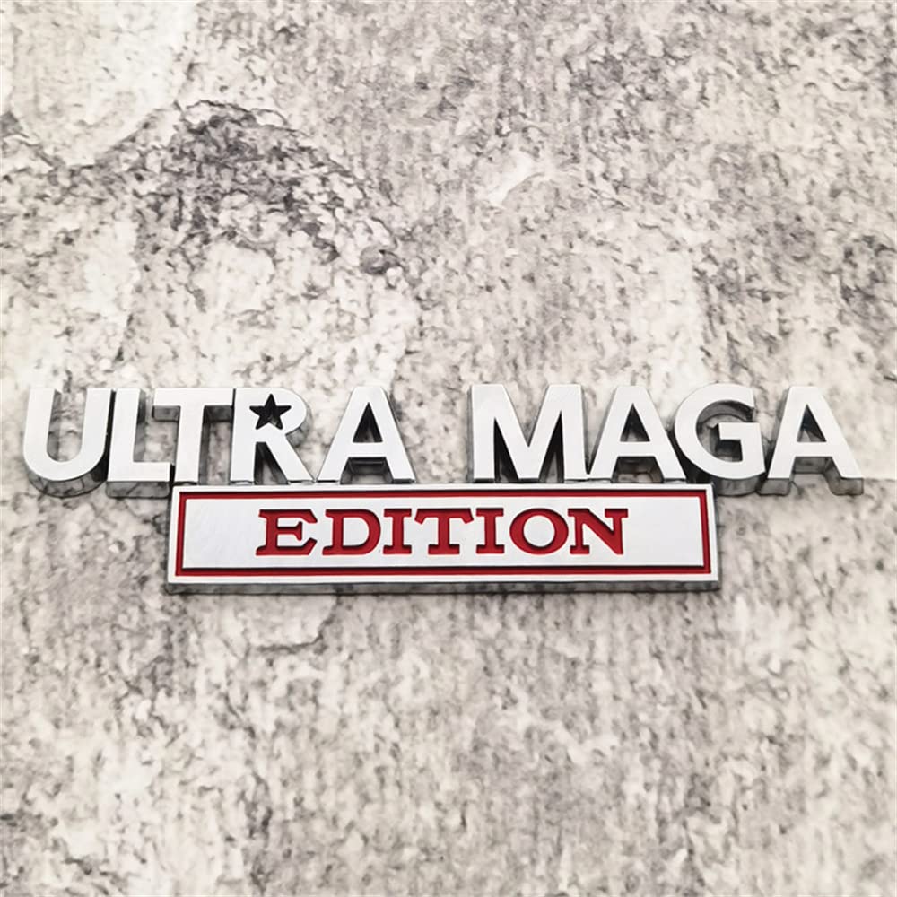Forten Kingdom 1 x Ultra MAGA Edition 3D Buchstabe Metall Aufkleber Universal Emblem Aufkleber für Auto LKW (Chrom Rot) von Forten Kingdom