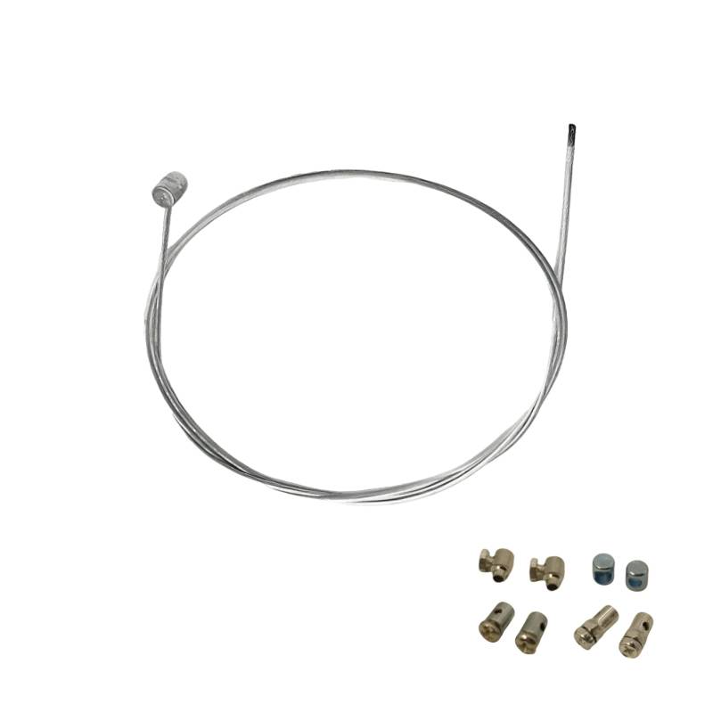 FortuneGlobe Kupplungskabel Ø2mm Universal 2 Meter, universal bremsseil motorrad mit Kabelklemme für Motorräder, Mopeds aus verzinktem Stahl Zuverlässiges Ersatzteil von FortuneGlobe