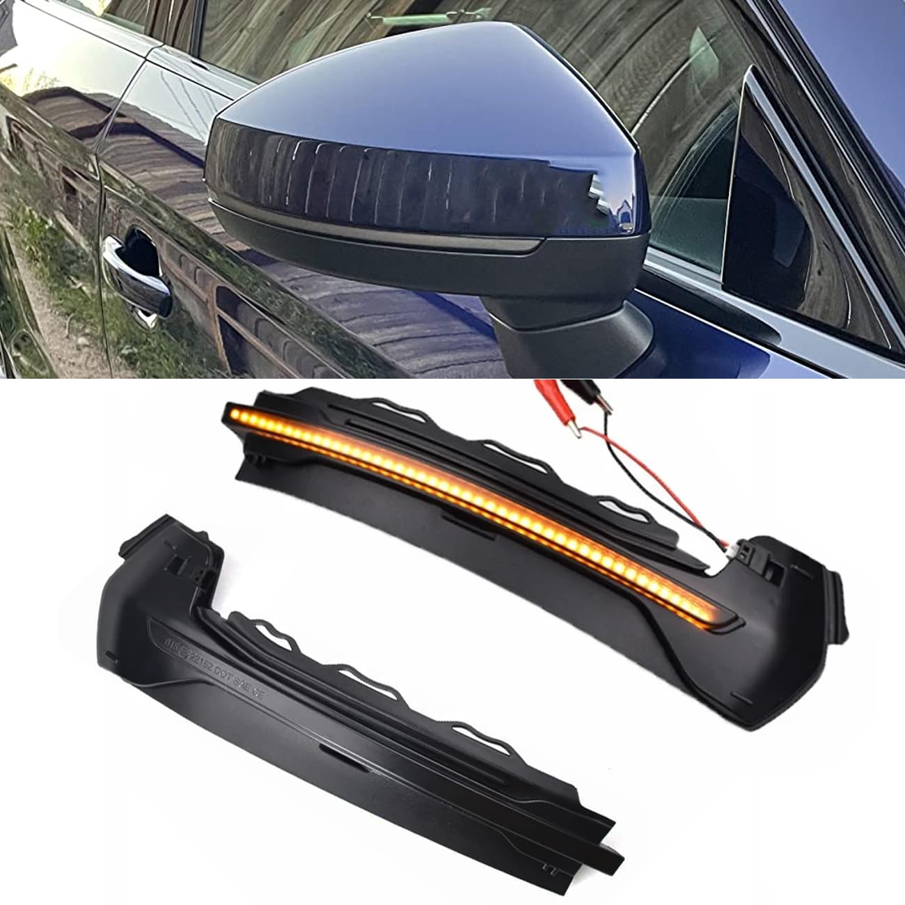 Fouedy Dynamische LED-Seitenspiegelblinker, fließendes Licht, kompatibel mit Audi A3 8V S3 RS3 2013 2014 2015 2016 2017 2018 2019 2020, Seitenspiegelleuchte LED-Blinker (gelb, 2 Stück) von Fouedy