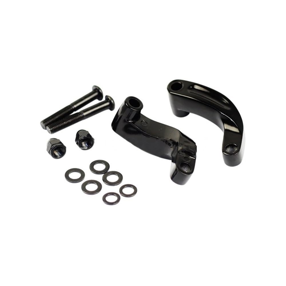 Motorrad Aluminium Spiegelverlängerungs Adapter Set Für H&arley CVO Softail Breakout FXSB Fat Bob Low Rider FXDL Custom Mount Extender (Color : Black) von FOUNCY