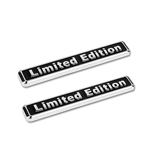 2 Stück Universal Limited Edition Logo Emblem Metall Abzeichen Aufkleber Auto Auto für Side Fender Kofferraum kompatibel (9,5 cm x 1,5 cm schwarz) von Fouring