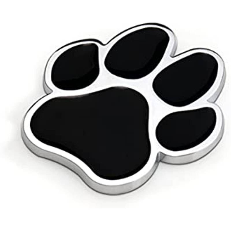 Auto-Emblem Badge mit Pfotenabdruck,Bären Fußabdrücke 3D-Chrom, Hundepfoten-Motiv, Metall-Aufkleber für Auto, Motorrad von Fouring