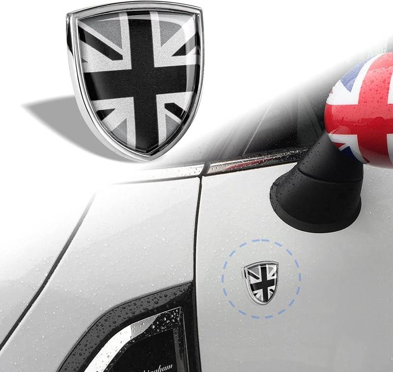 Auto-Karosserie-Emblem-Aufkleber, Union Jack, UK-Flagge, Dekoration, Abzeichen für Cooper, rote Flagge (graue Flagge) von Fouring