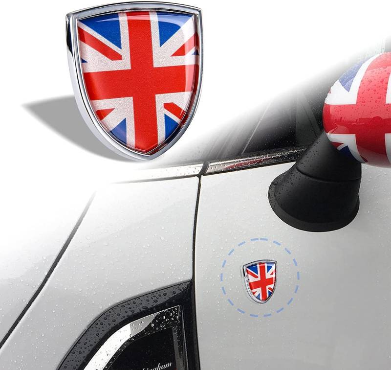 Auto-Karosserie-Emblem-Aufkleber, Union Jack, UK-Flagge, Dekoration, Abzeichen für Cooper, rote Flagge (rote Flagge) von Fouring