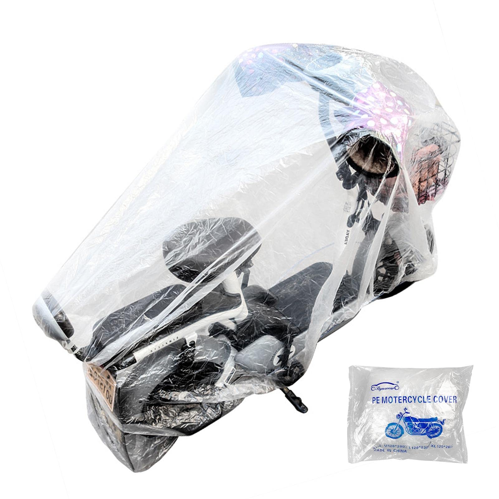 Fowybe Transparente Motorradabdeckung - Outdoor- und Indoor-Motorradabdeckung, Regen-/Sonne-/Staub-/wasserdichte Fahrzeugabdeckungen - Transparente staubdichte Motorrad-Regenschutzplane Fowybe Transparente Motorradabdeckung - Outdoor- und Indoor-Motorradabdeckung, Regen-/Sonne-/Staub-/wasserdichte Fahrzeugabdeckungen - Transparente staubdichte Motorrad-Regenschutzplane von Fowybe