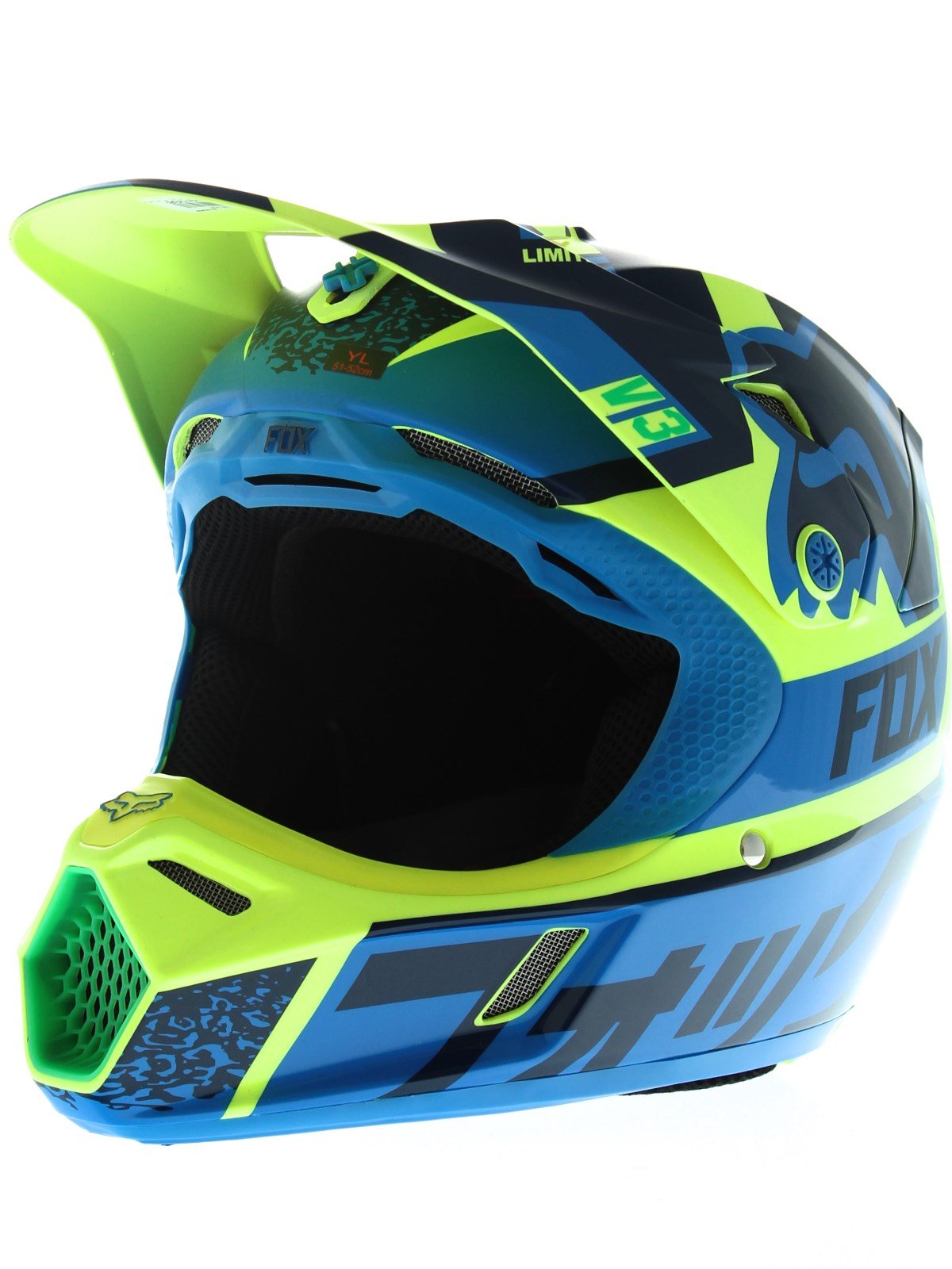 Fox Kids Helm V3 Divizion Blau Gr. M von Fox Racing