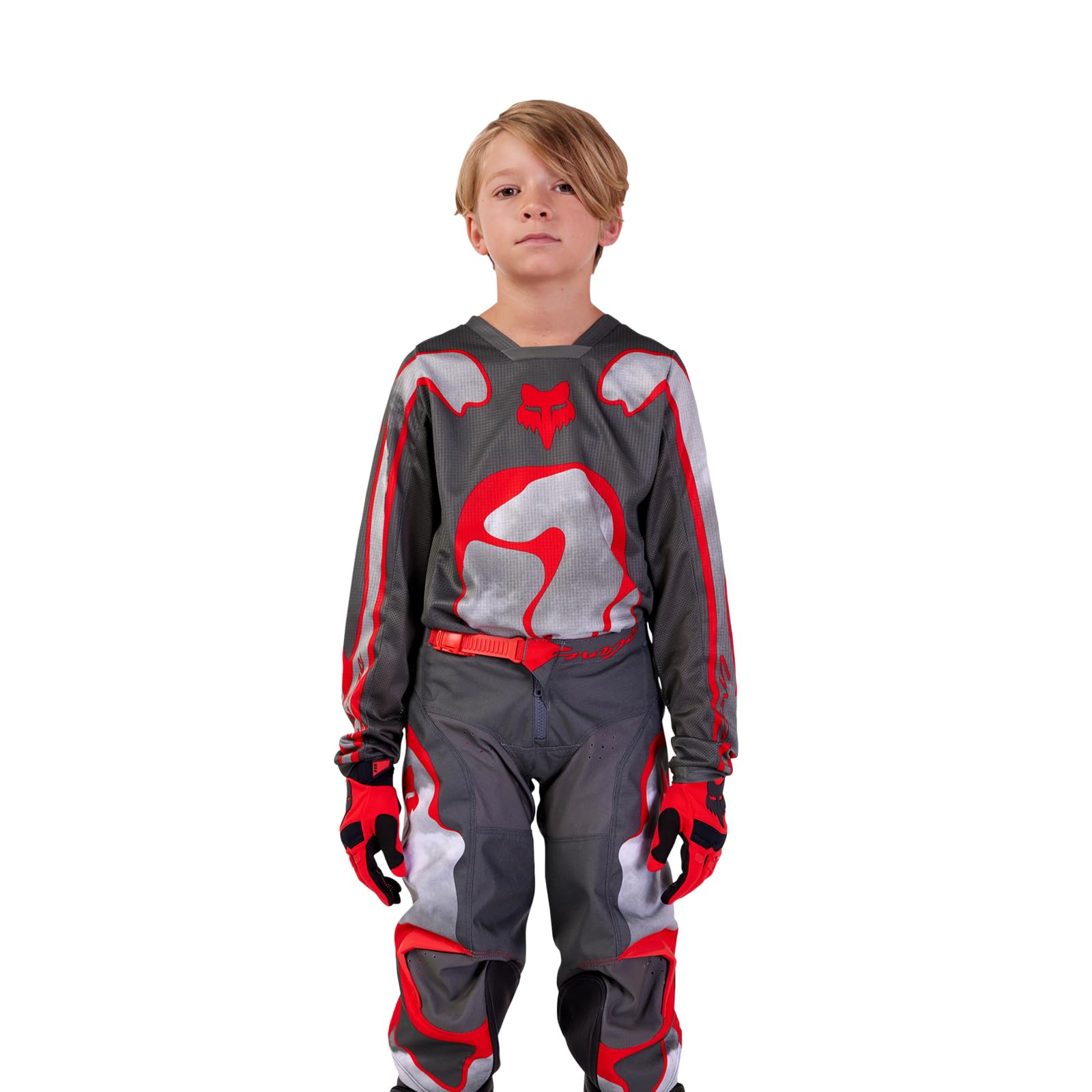 Fox Racing Jungen Jugend 180 Atlas Motocross Trikot, Grau/Rot, L von Fox Racing