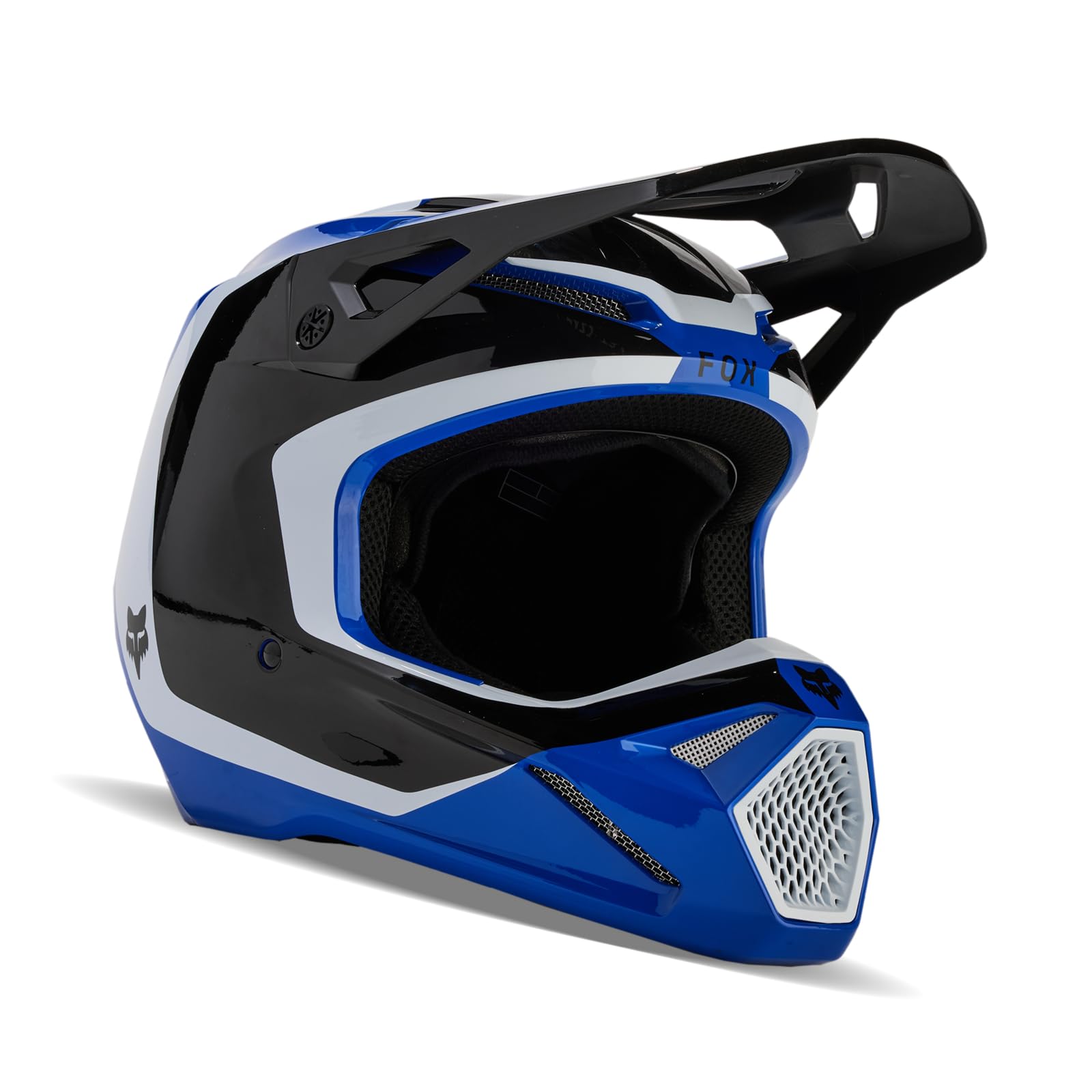 Fox Racing Motocross-Helm für Jugendliche, V1, Blau, Größe L von Fox Racing