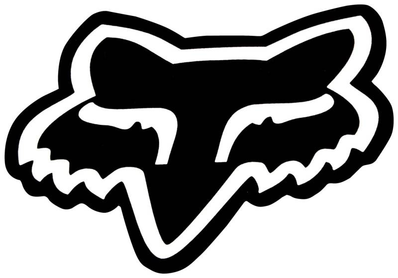 Fox Mega Sticker - Aufkleber BIG HEAD 26 inch, 66 cm x 48,5 cm Klebefolie schwarz weiß von Fox