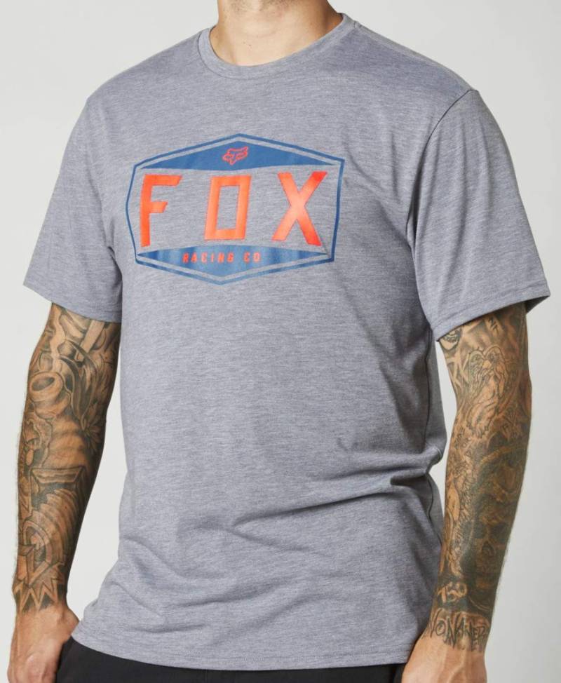 Fox Emblem Ss Tech Tee Heather Graphite von Fox Racing