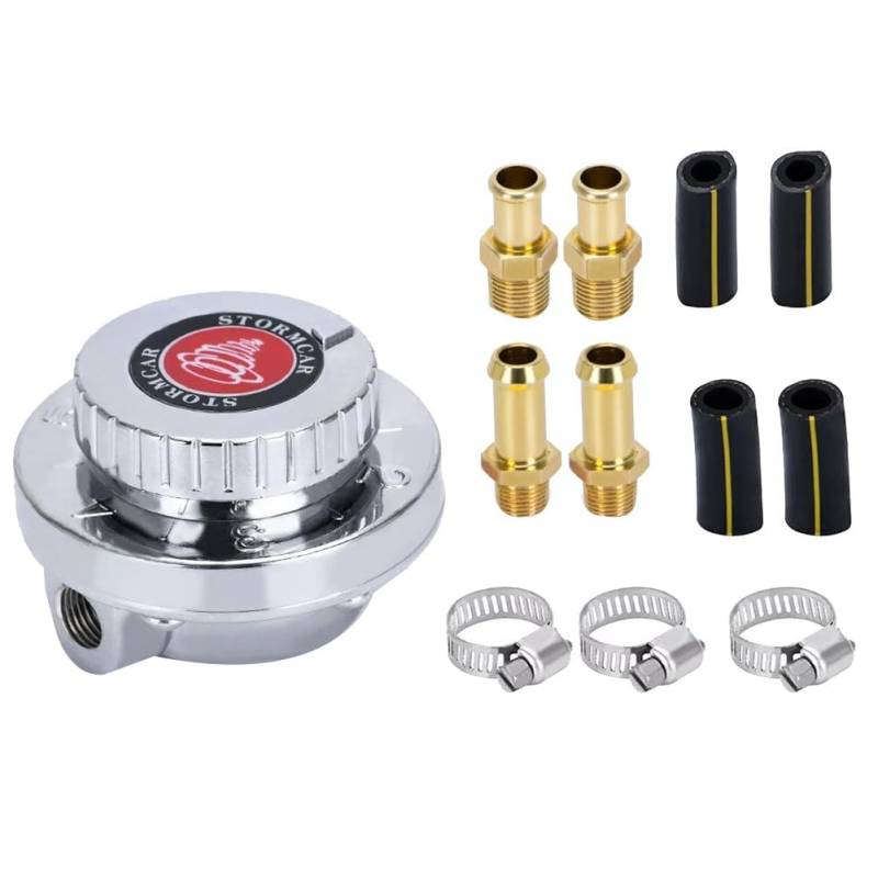 Fozriybefy 1-6 PSI Universell Einstellbarer Kraftstoffdruckreglersatz für Vergasermotoren von Fozriybefy