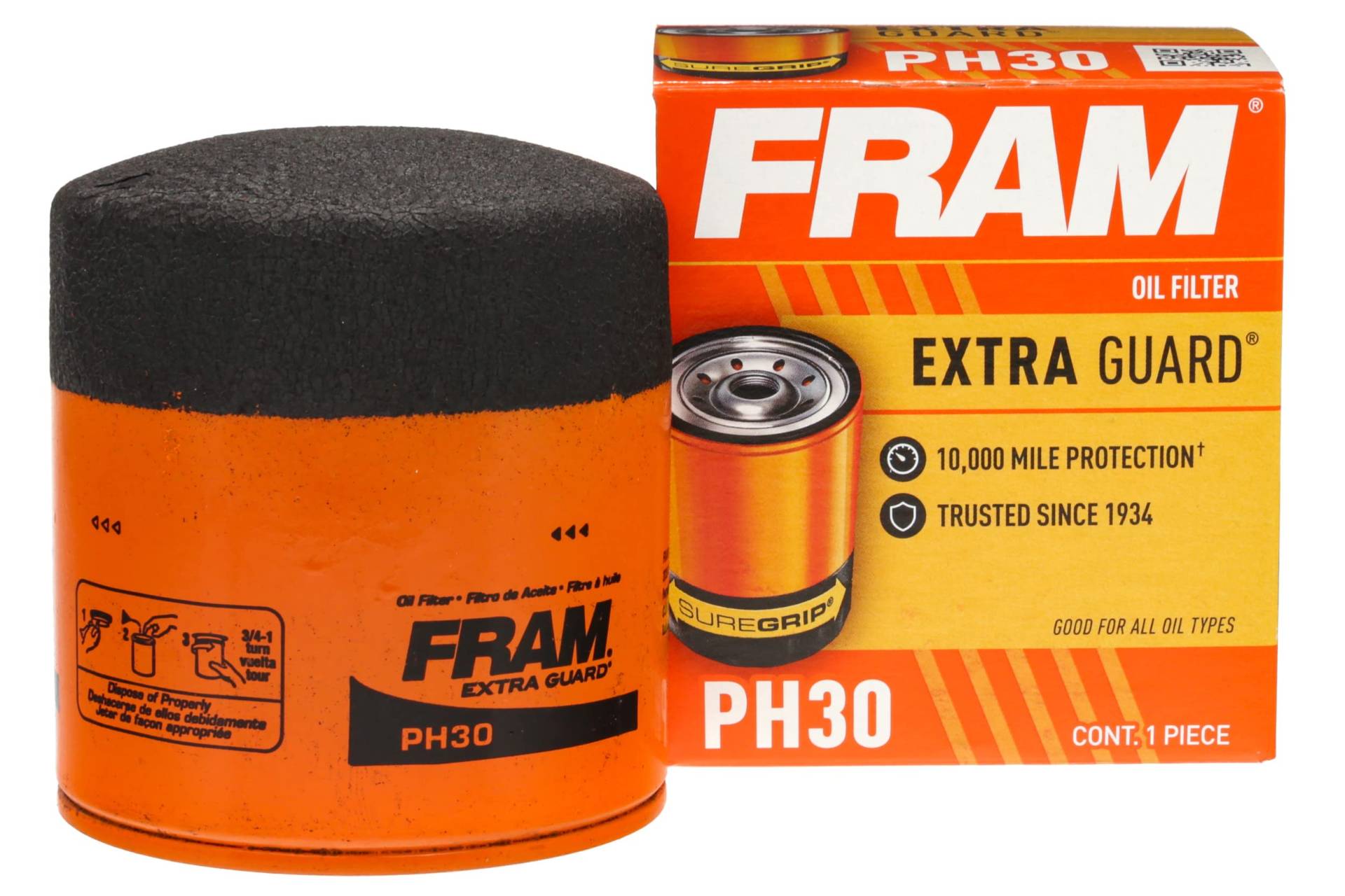 FRAM Extra Guard PH30 Ölfilter, 10 K Mile Change Intervall Spin-On von Fram