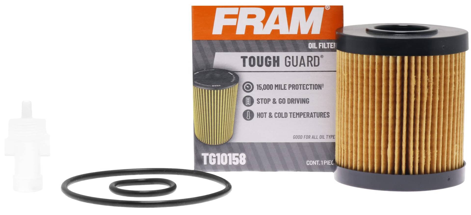 FRAM Tough Guard TG10158-1 Ölfilter mit 15.000 Kilometerwechselintervall, Vollstromkartusche, Ölfilter von Fram