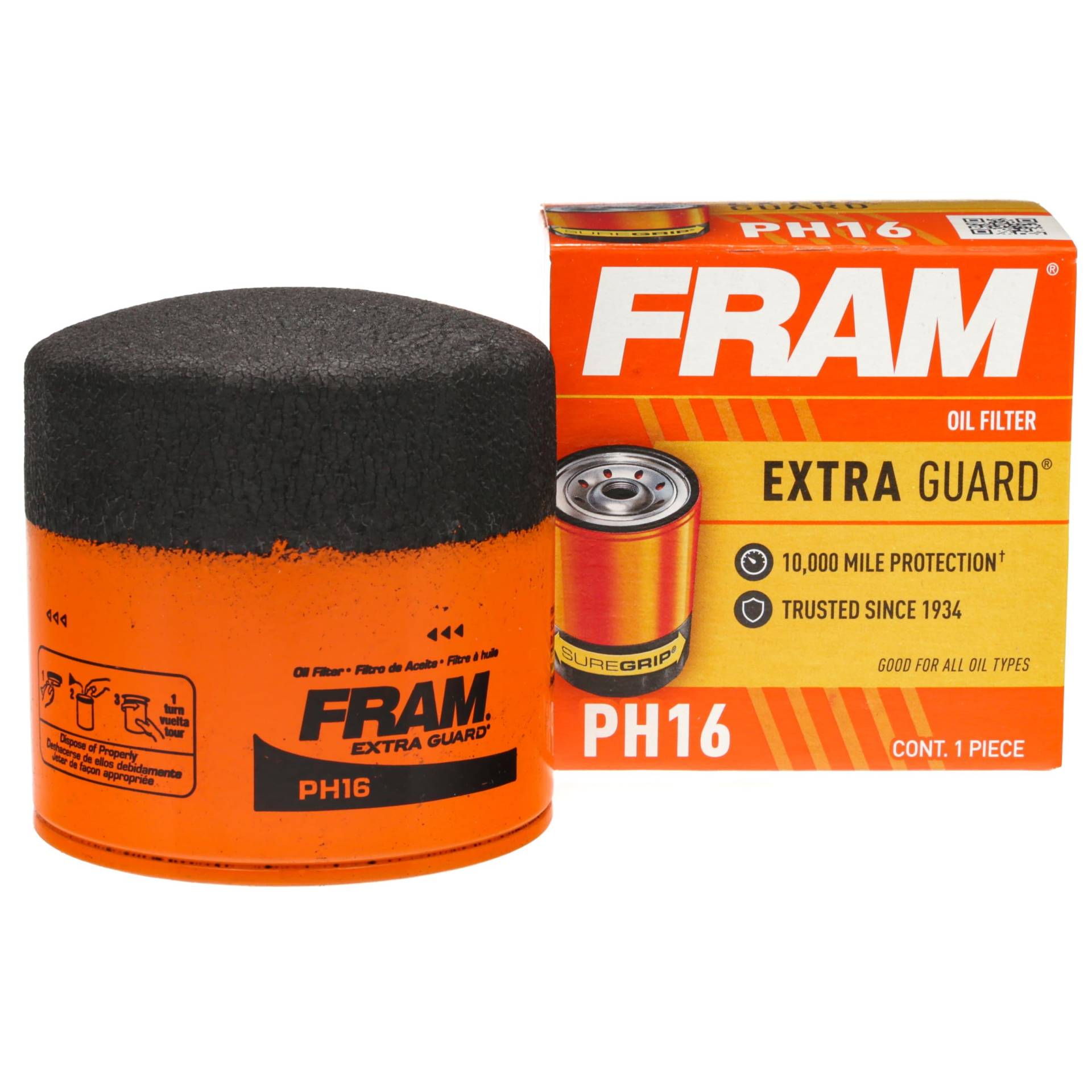 Fram Extra Guard PH16 Ölfilter, 10 K Mile Change Intervall Spin-On von Fram