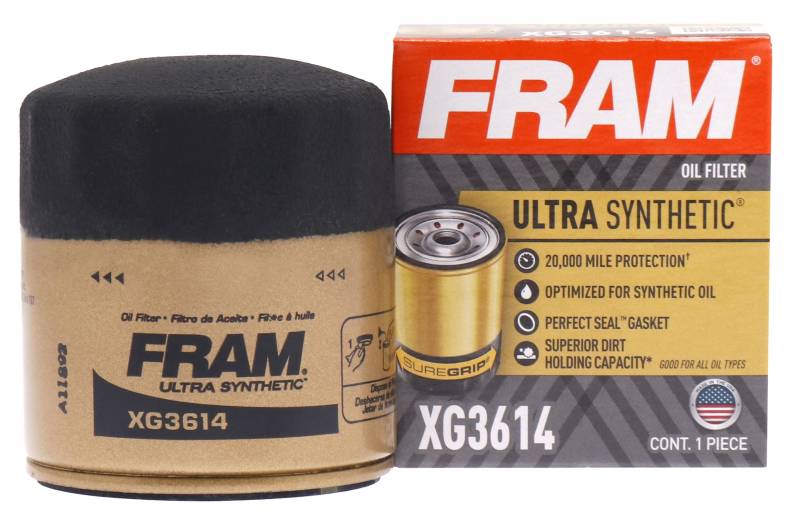 Fram Ultra Synthetic XG3614, 20.000 Meilen-Wechselintervall Spin-On Ölfilter mit SureGrip von Fram