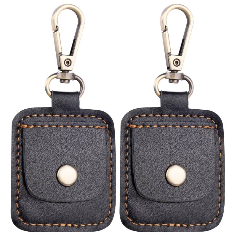 Framendino, 2 x Leder-Ringhalter, Schlüsselanhänger, Hochzeits-Etui, Reisen, Fitnessstudio, Beutel zur Schmuckaufbewahrung von Framendino