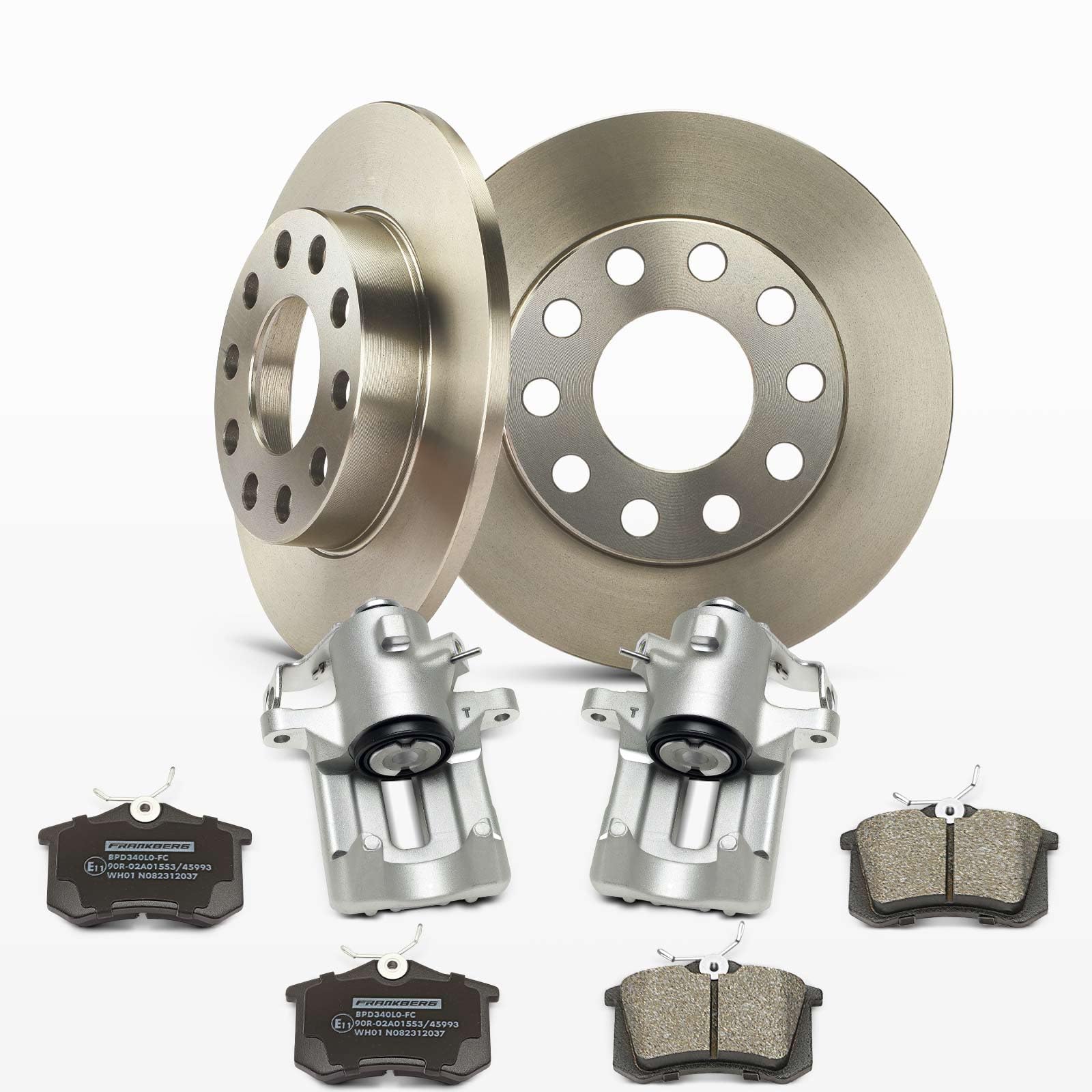 Frankberg 2x Bremssattel + 2x Bremsscheiben + 4x Bremsbeläge Kompatibel mit A4 8E2 2000-2004 Passa.t Variant 3C5 2.0L 2005-2011 Toura.n 1T1 1T2 2006-2010 Replace# 1J0698451 Frankberg 2x Bremssattel + 2x Bremsscheiben + 4x Bremsbeläge Kompatibel mit A4 8E2 2000-2004 Passa.t Variant 3C5 2.0L 2005-2011 Toura.n 1T1 1T2 2006-2010 Replace# 1J0698451 von Frankberg