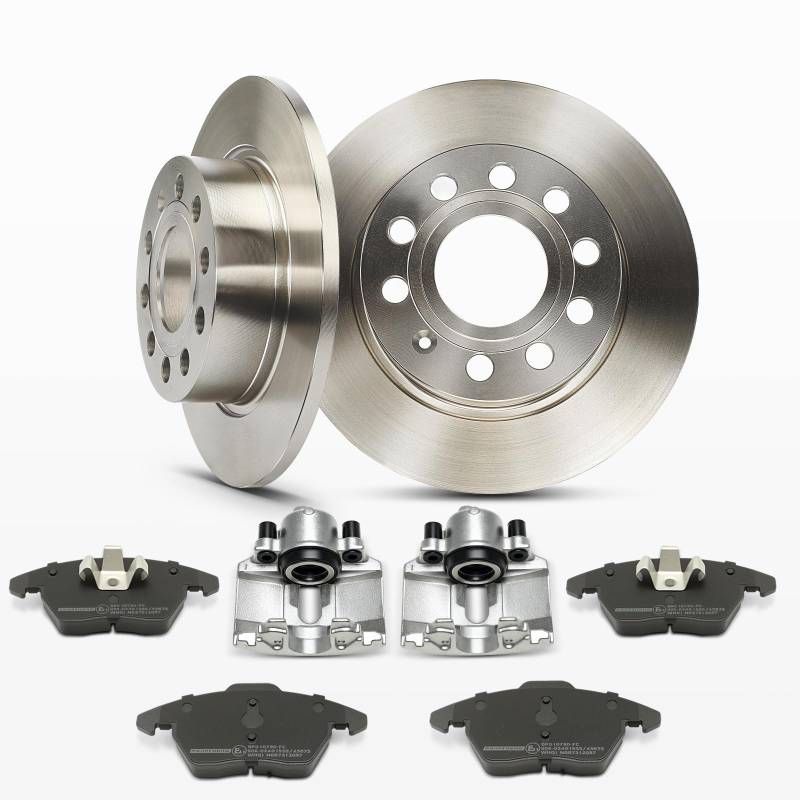 Frankberg 2x Bremssattel + 2x Bremsscheiben + 4x Bremsbeläge Vorderachse Kompatibel mit A1 8X1 8XK A3 8P1 TT 8J3 Golf Plus 521 5M1 P.a.s.s.a.t 362 T.o.u.r.a.n 1T1 1T2 Replace# 1K0615123E von Frankberg