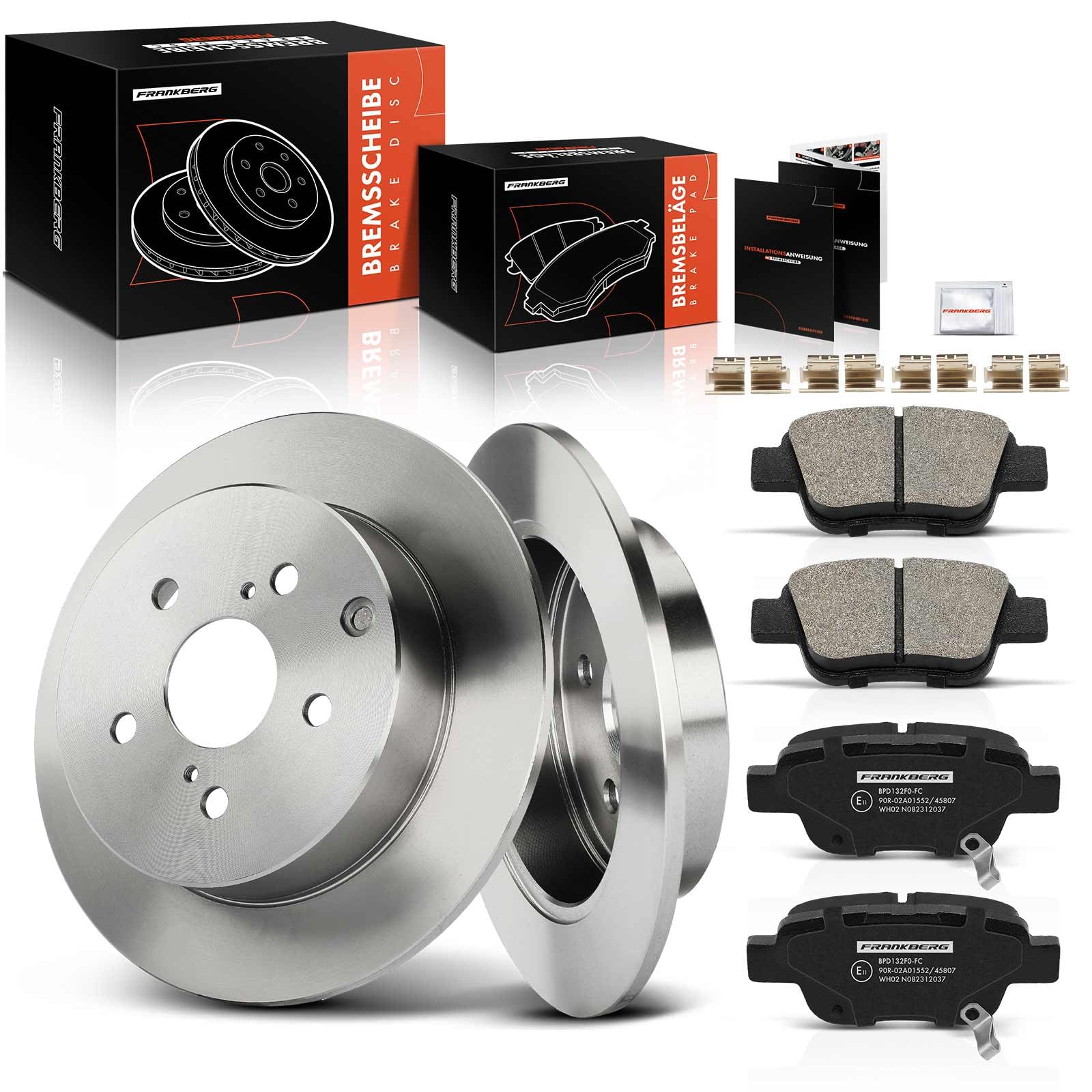 Frankberg 2x Bremsscheiben + 4x Bremsbeläge Hinten Kompatibel mit Coroll.a Verso R1 ZER ZZE12 1.6L-2.2L 2004-2009 Replace# 04466YZZE2 Frankberg 2x Bremsscheiben + 4x Bremsbeläge Hinten Kompatibel mit Coroll.a Verso R1 ZER ZZE12 1.6L-2.2L 2004-2009 Replace# 04466YZZE2 von Frankberg