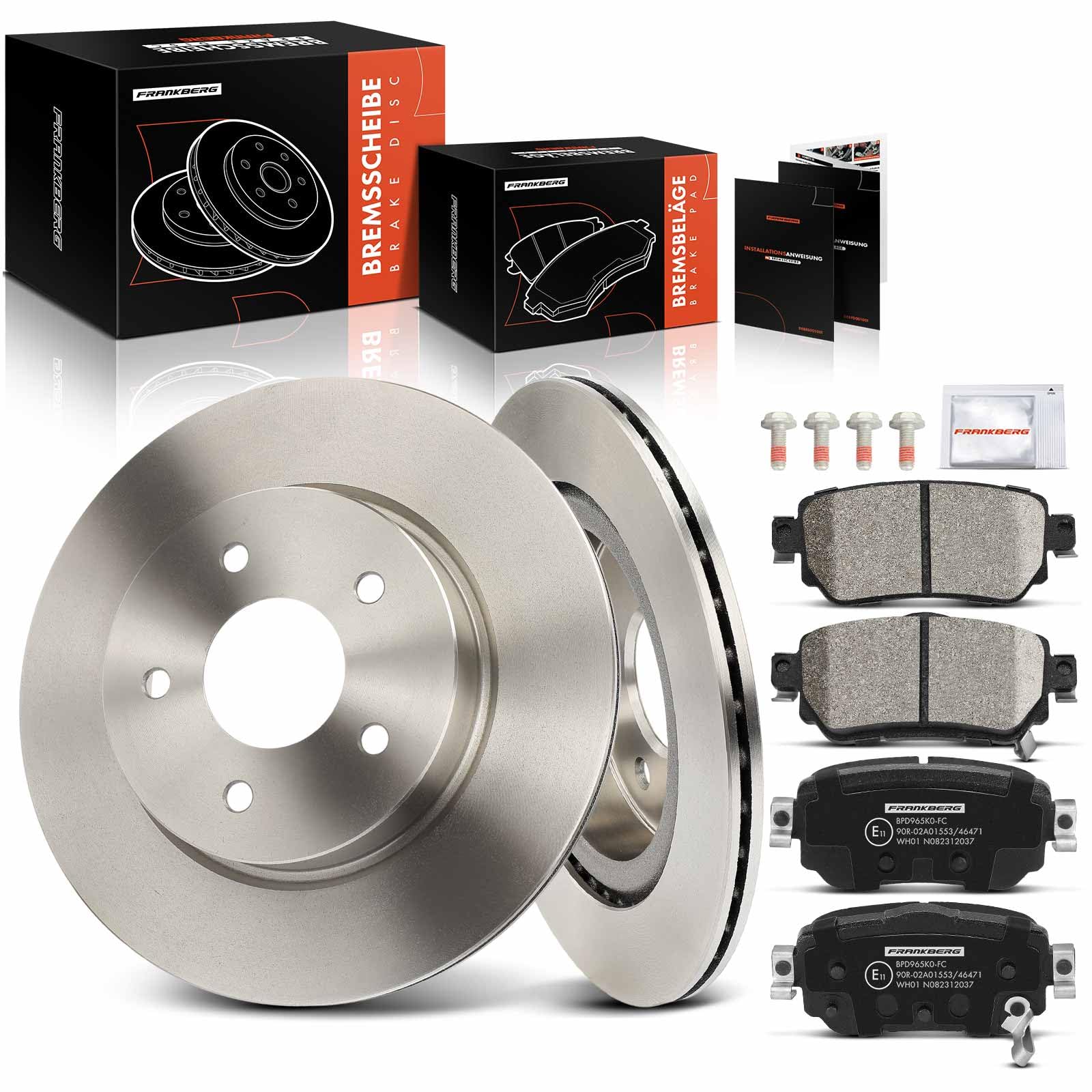 Frankberg 2x Bremsscheiben + 4x Bremsbeläge Hinten Kompatibel mit X-Trail T32 1.3L-2.0L 2014-2024 KolEO.S II HC 1.6L-2.0L 2016-2024 Replace# D40604EA0A Frankberg 2x Bremsscheiben + 4x Bremsbeläge Hinten Kompatibel mit X-Trail T32 1.3L-2.0L 2014-2024 KolEO.S II HC 1.6L-2.0L 2016-2024 Replace# D40604EA0A von Frankberg