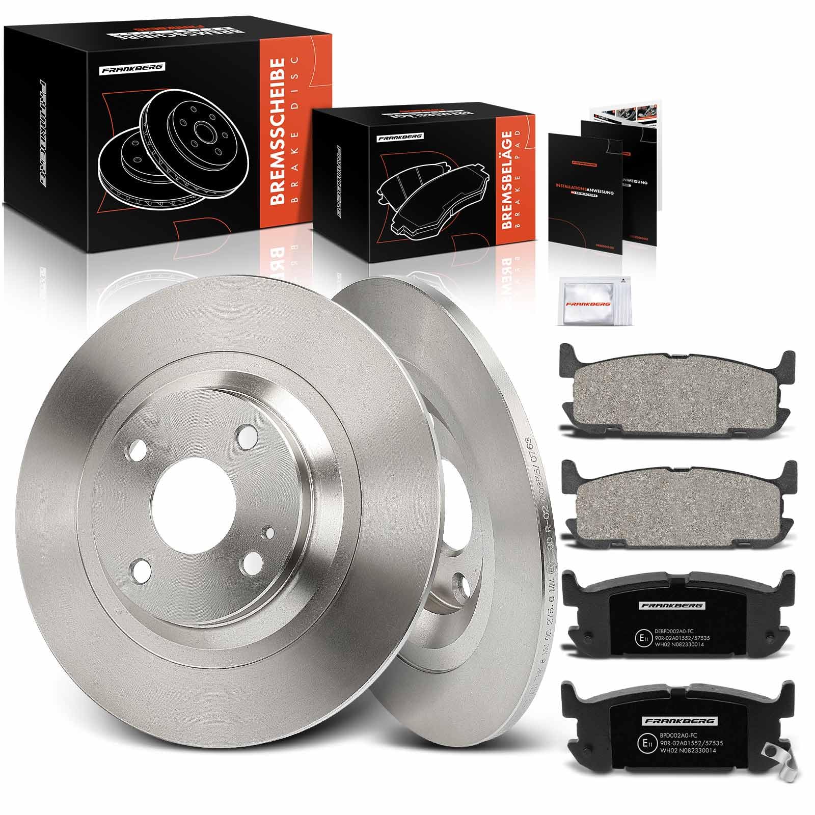 Frankberg 2x Bremsscheiben + 4x Bremsbeläge Hinterachse mit Bremsenschmiermittel Kompatibel mit MX-5 II NB 1.6L 1.8L 2003-2005 Replace# N06Y26251B Frankberg 2x Bremsscheiben + 4x Bremsbeläge Hinterachse mit Bremsenschmiermittel Kompatibel mit MX-5 II NB 1.6L 1.8L 2003-2005 Replace# N06Y26251B von Frankberg