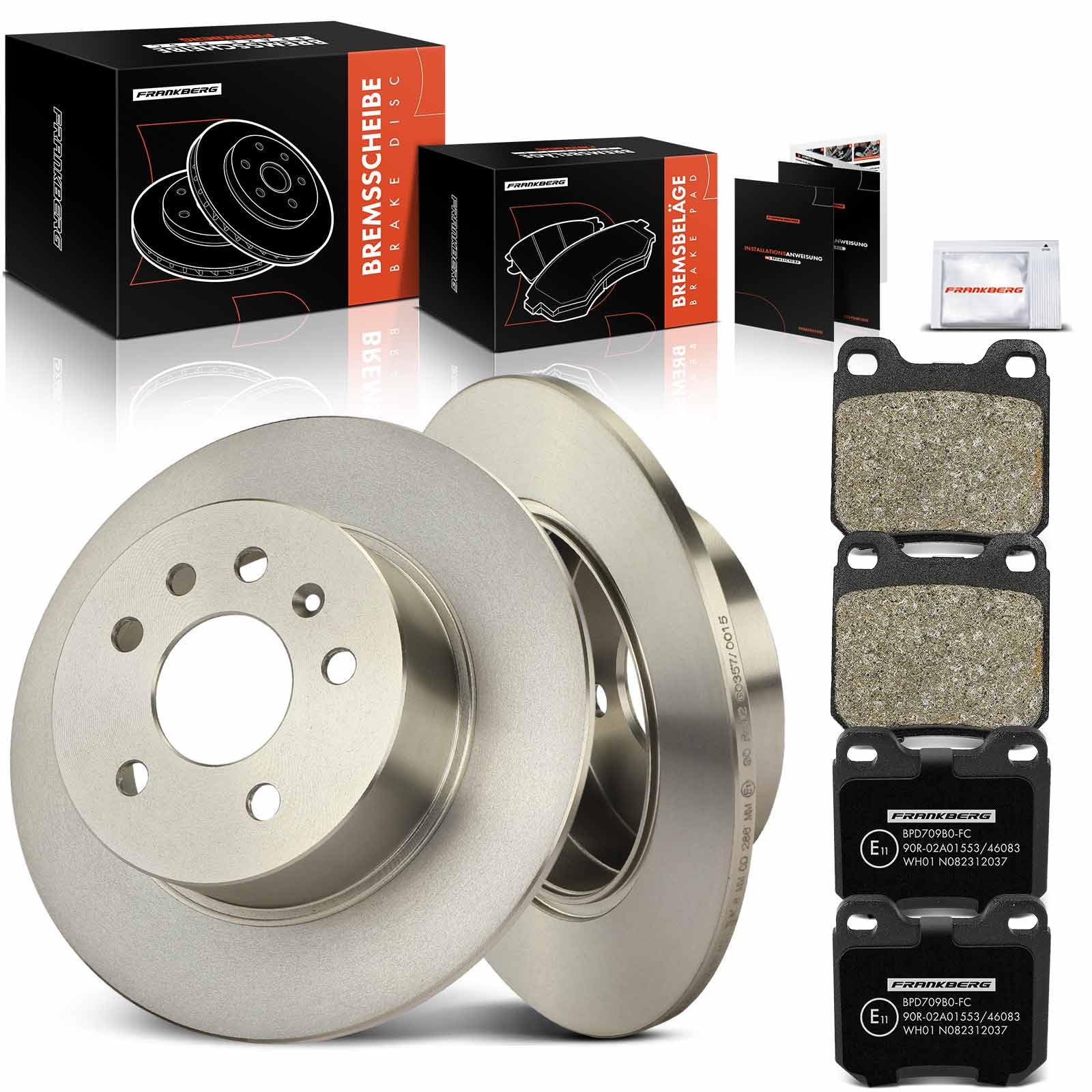 Frankberg 2x Bremsscheiben + 4x Bremsbeläge Hinterachse mit Bremsenschmiermittel Kompatibel mit Vectra B J96 1995-2002 900 II - 1996-1998 9-3 YS3D 1998-2002 Replace# 90273260 Frankberg 2x Bremsscheiben + 4x Bremsbeläge Hinterachse mit Bremsenschmiermittel Kompatibel mit Vectra B J96 1995-2002 900 II - 1996-1998 9-3 YS3D 1998-2002 Replace# 90273260 von Frankberg