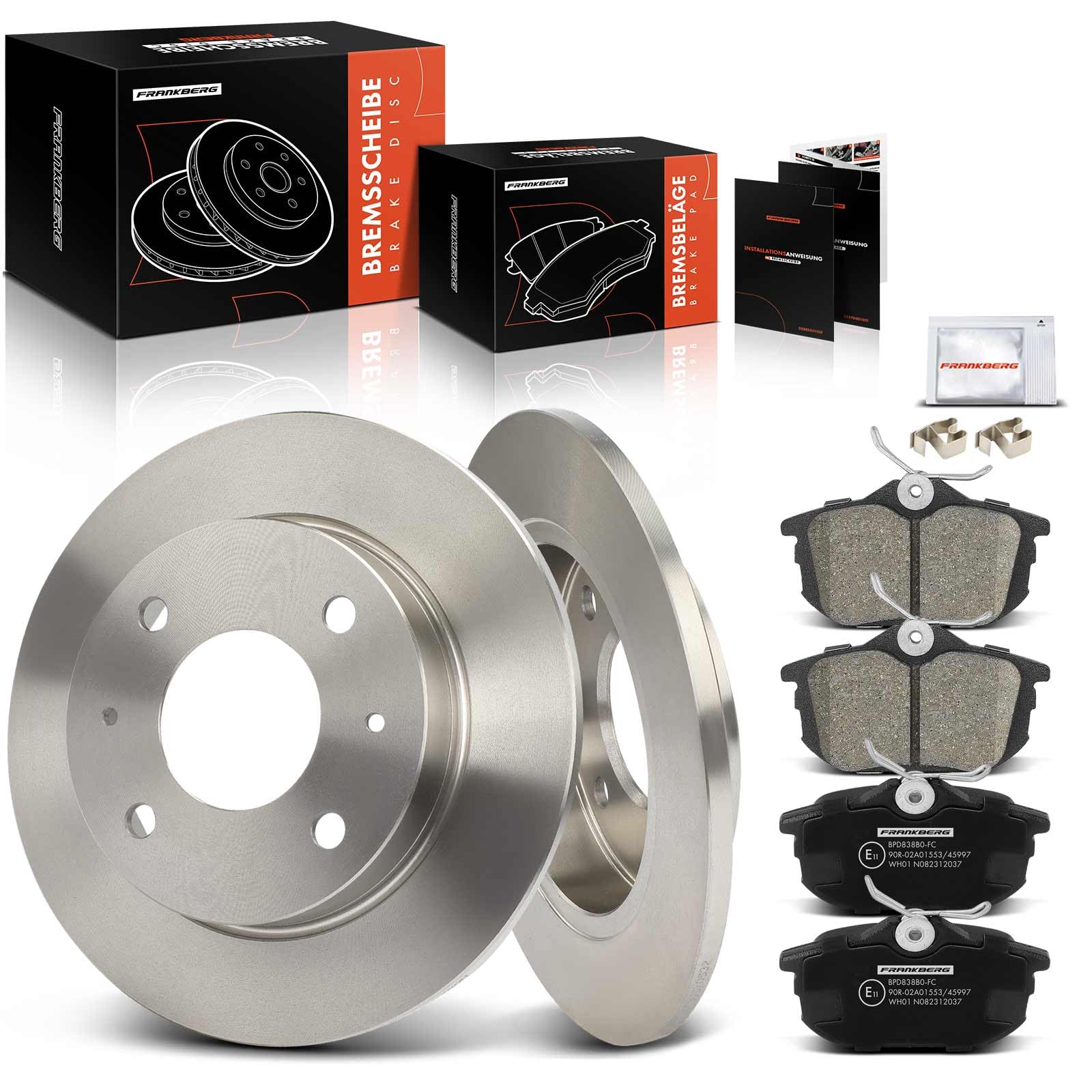 Frankberg 2x Bremsscheiben + 4x Bremsbeläge Mit bremsenschmiermittel Hinterachse Kompatibel mit Colt VI Z2A Z3A 1.3L 1.5L 2004-2012 Forfour 454 1.1L-1.5L 2004-2006 Replace# 4544200072 Frankberg 2x Bremsscheiben + 4x Bremsbeläge Mit bremsenschmiermittel Hinterachse Kompatibel mit Colt VI Z2A Z3A 1.3L 1.5L 2004-2012 Forfour 454 1.1L-1.5L 2004-2006 Replace# 4544200072 von Frankberg