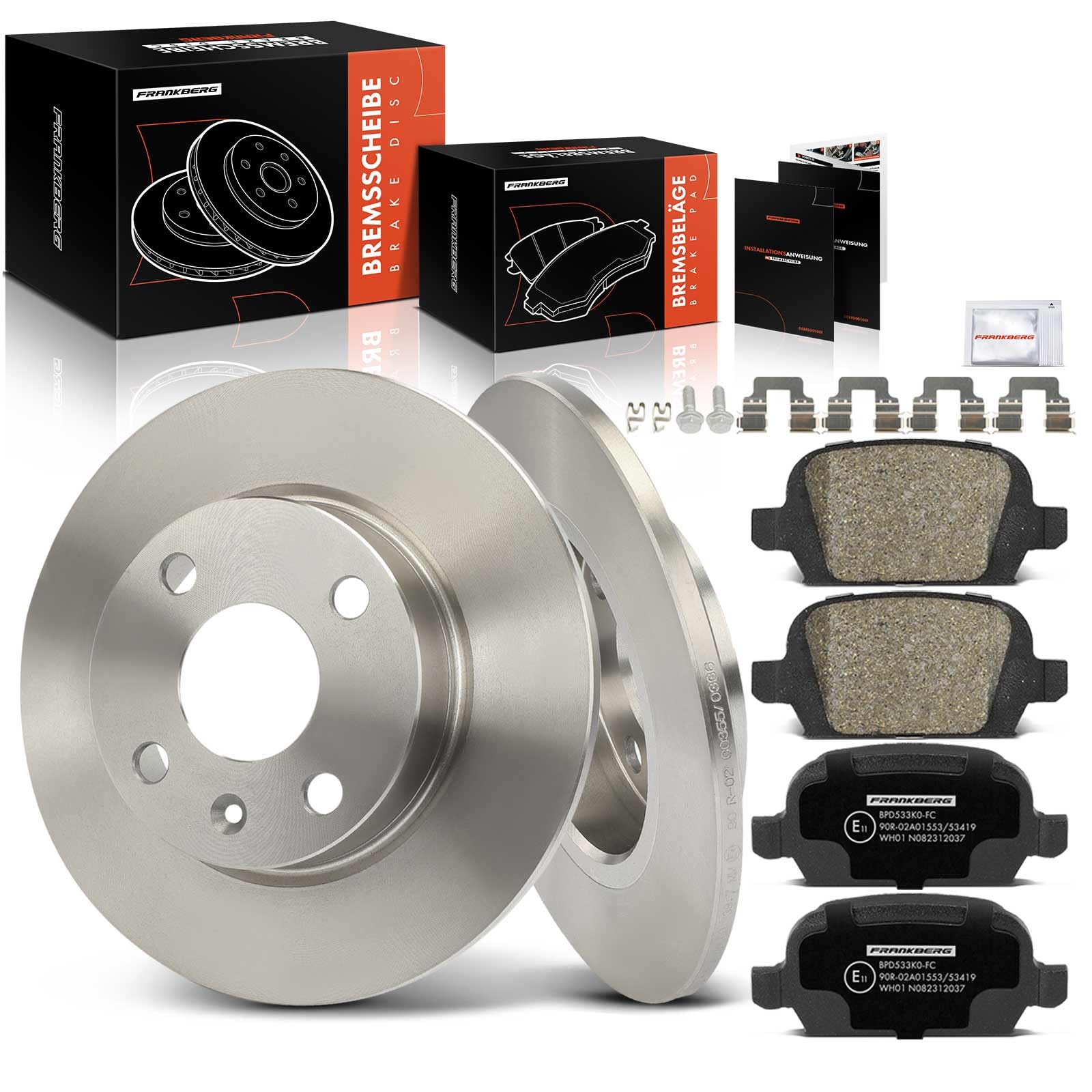 Frankberg 2x Bremsscheiben + 4x Bremsbeläge Mit bremsenschmiermittel Hinterachse Kompatibel mit Corsa C F08 F68 2000-2006 Corsa C X01 2000-2006 Replace# 9196592 9200132 Frankberg 2x Bremsscheiben + 4x Bremsbeläge Mit bremsenschmiermittel Hinterachse Kompatibel mit Corsa C F08 F68 2000-2006 Corsa C X01 2000-2006 Replace# 9196592 9200132 von Frankberg