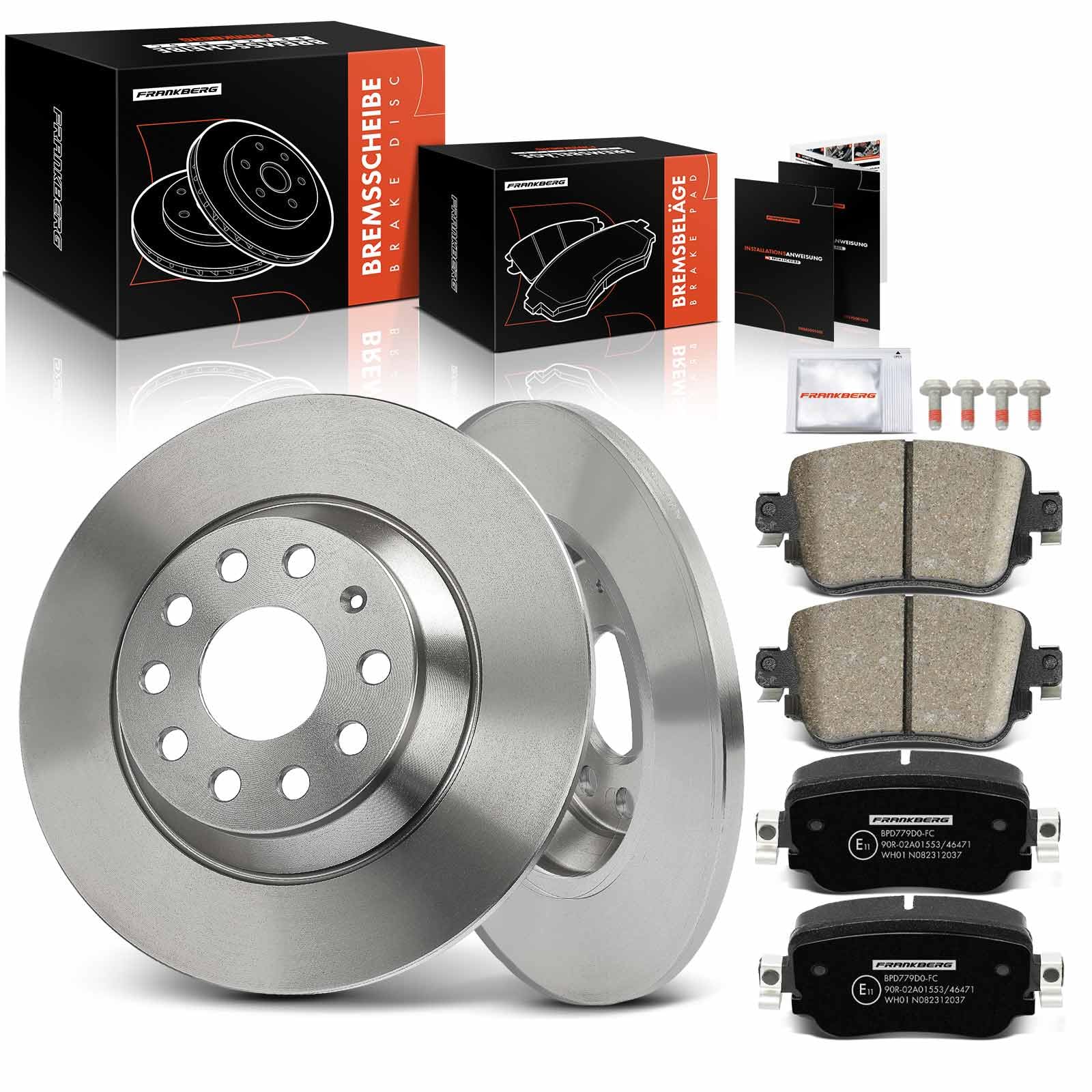 Frankberg 2x Bremsscheiben + 4x Bremsbeläge Mit bremsenschmiermittel Hinterachse Kompatibel mit Q3 8UB 8UG 2011-2018 S.h.a.r.a.n 7N1 7N2 2015-2023 Replace# 3Q0615601 2K5698451A Frankberg 2x Bremsscheiben + 4x Bremsbeläge Mit bremsenschmiermittel Hinterachse Kompatibel mit Q3 8UB 8UG 2011-2018 S.h.a.r.a.n 7N1 7N2 2015-2023 Replace# 3Q0615601 2K5698451A von Frankberg